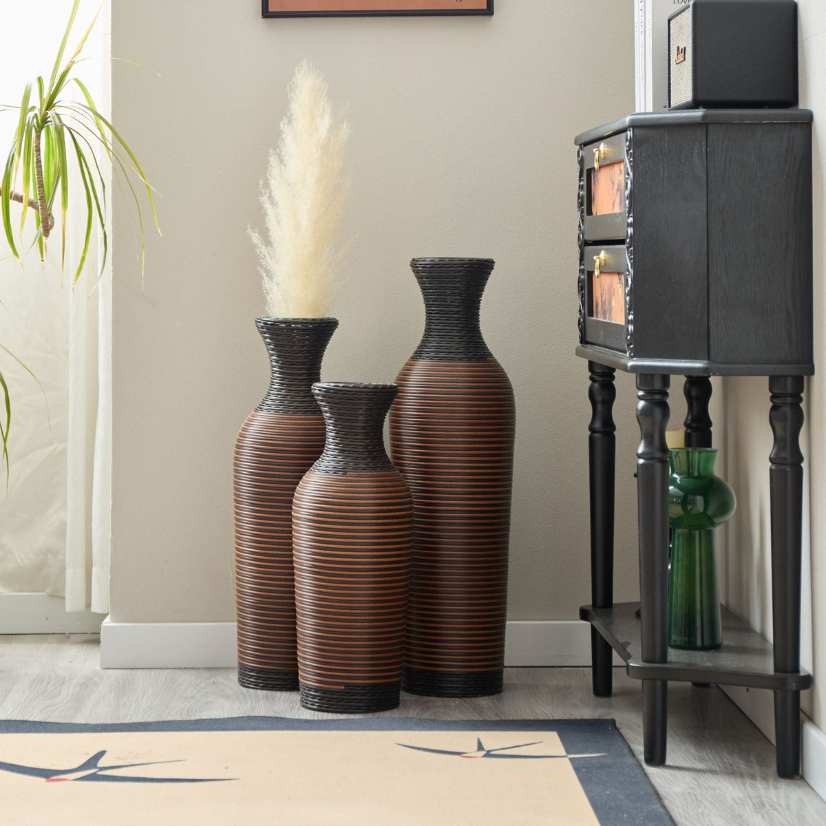 Classic And Neat Floor Vase, High Independent Flower Stand (Set of 3)