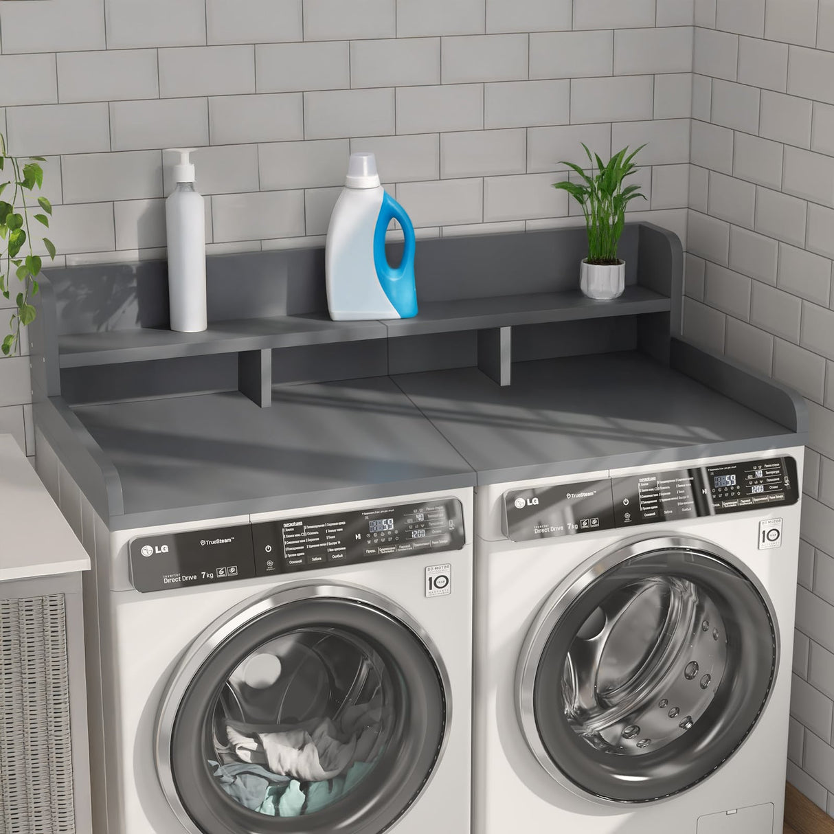 Washer Dryer Countertop with Non-slip Pads, Gray