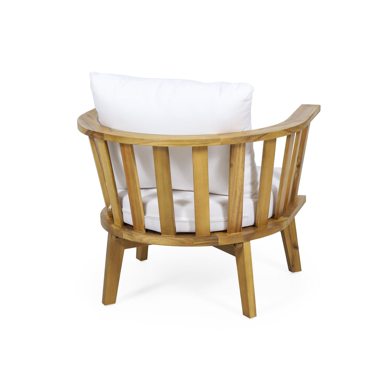 Set of 2 Outdoor Acacia Wood Patio Club Chairs