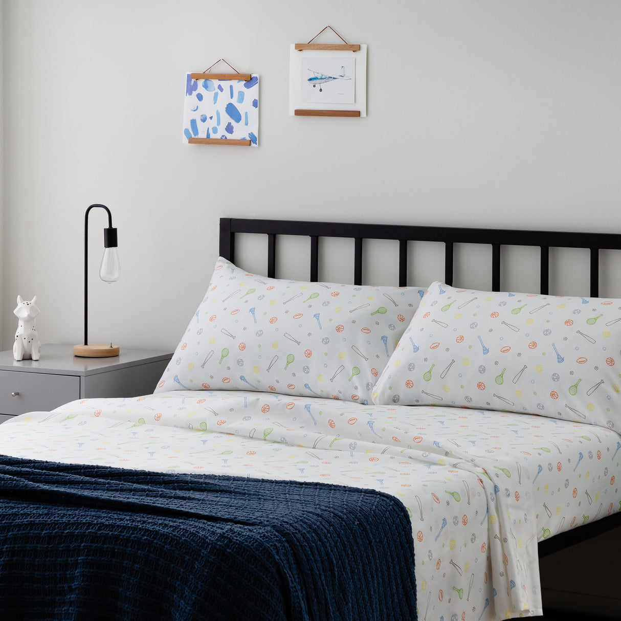 Linenspa-Microfiber-Sheet-Set,-Twin,-Sport-Pattern-Bed-Sheets