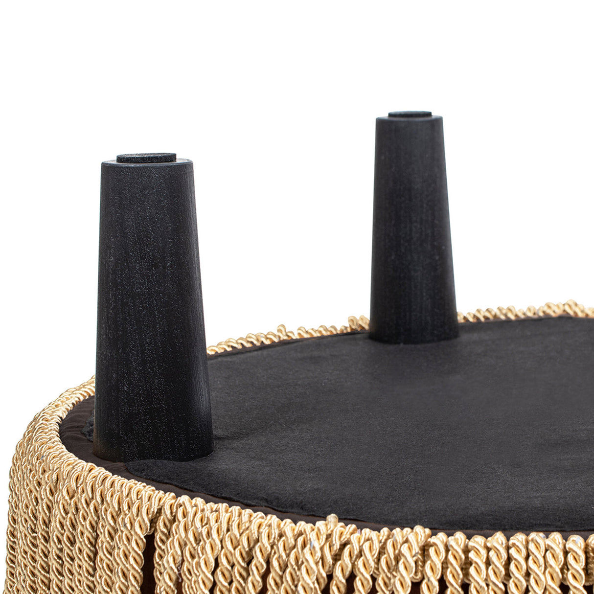 Yolanda 24" Round Upholstered Accent Ottoman Deep Brown Performance Velvet