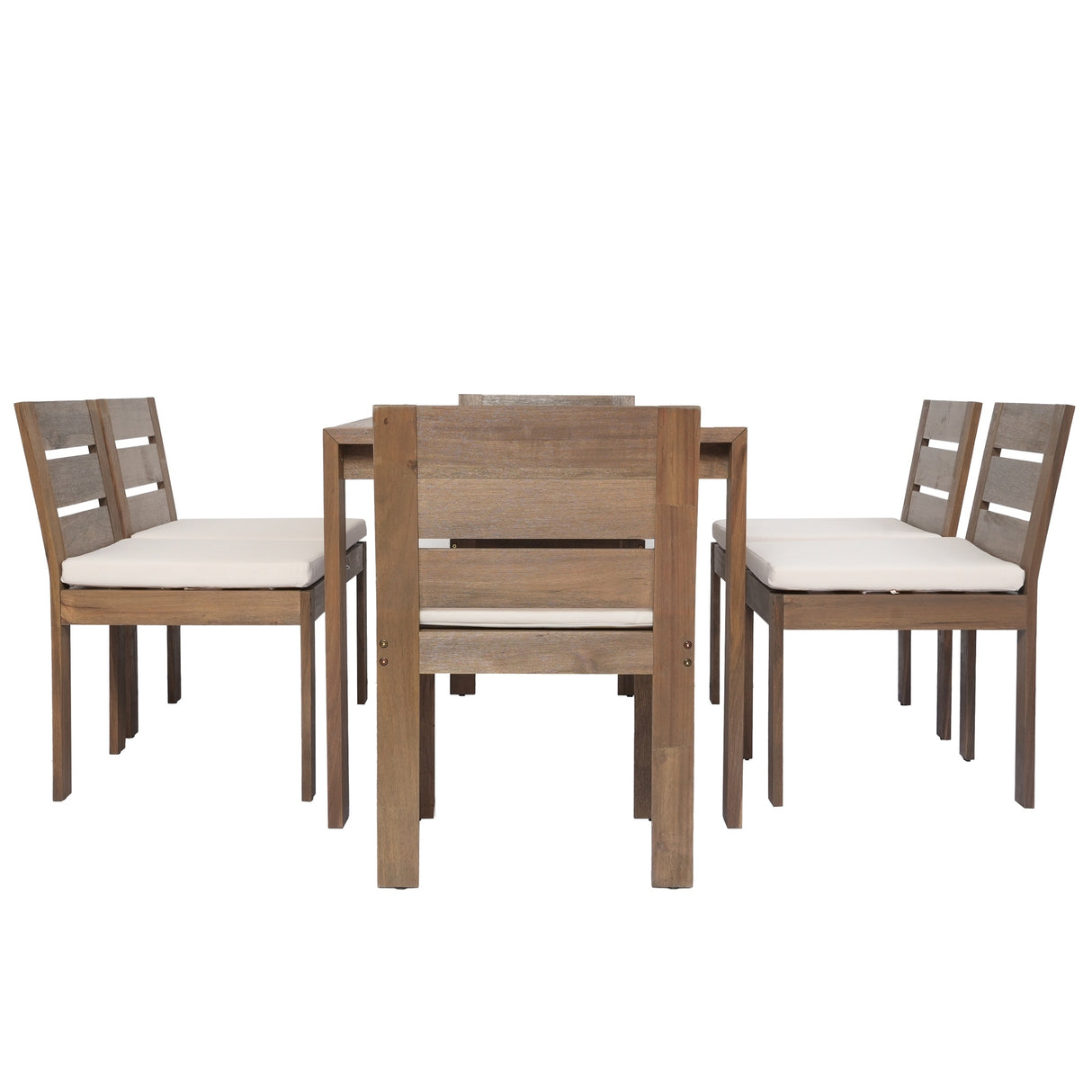 6-Person Acacia Wood Outdoor Dining Ensemble