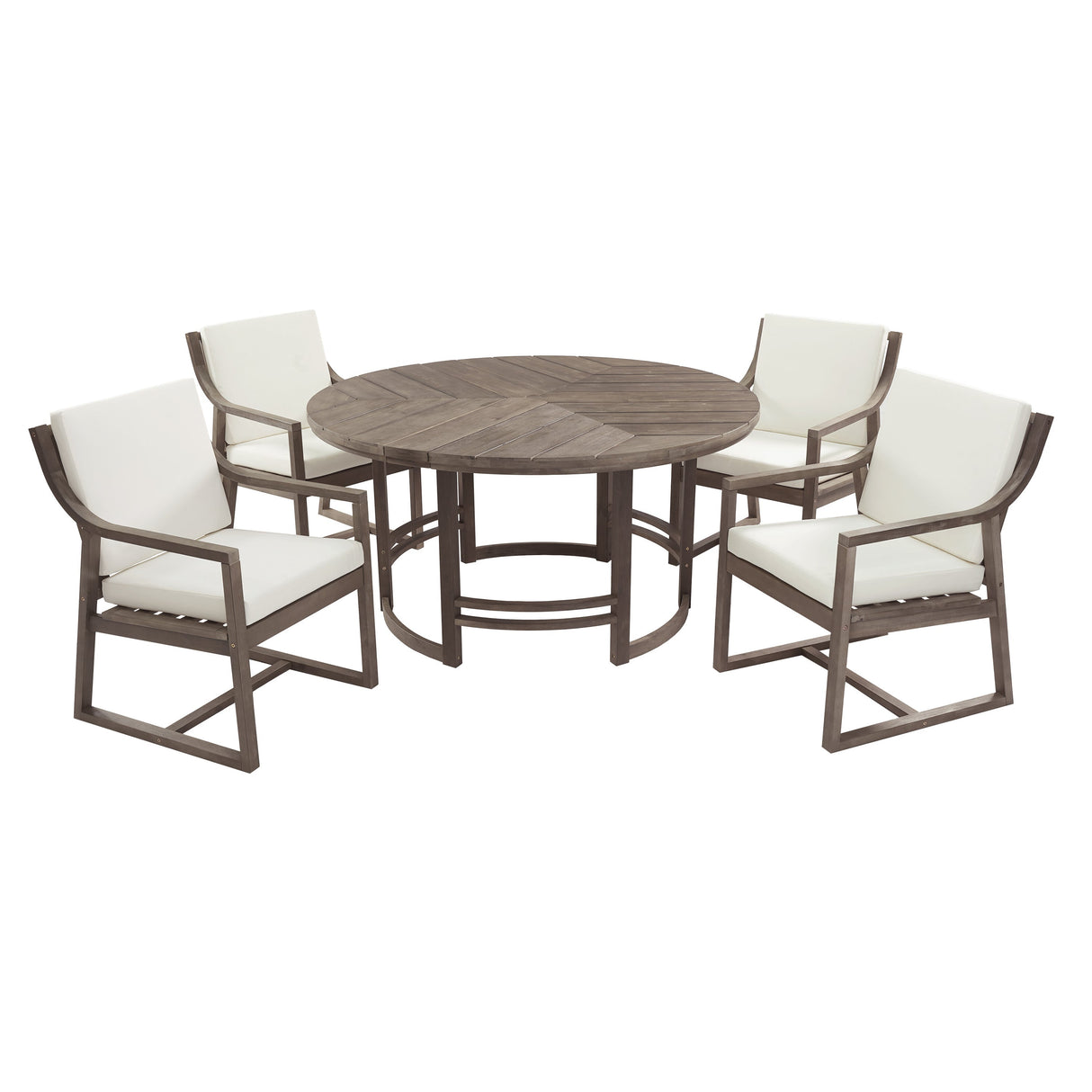 Outdoor Dining Set 5-Piece Patio Table and Chairs Set with Umbrella Hole
