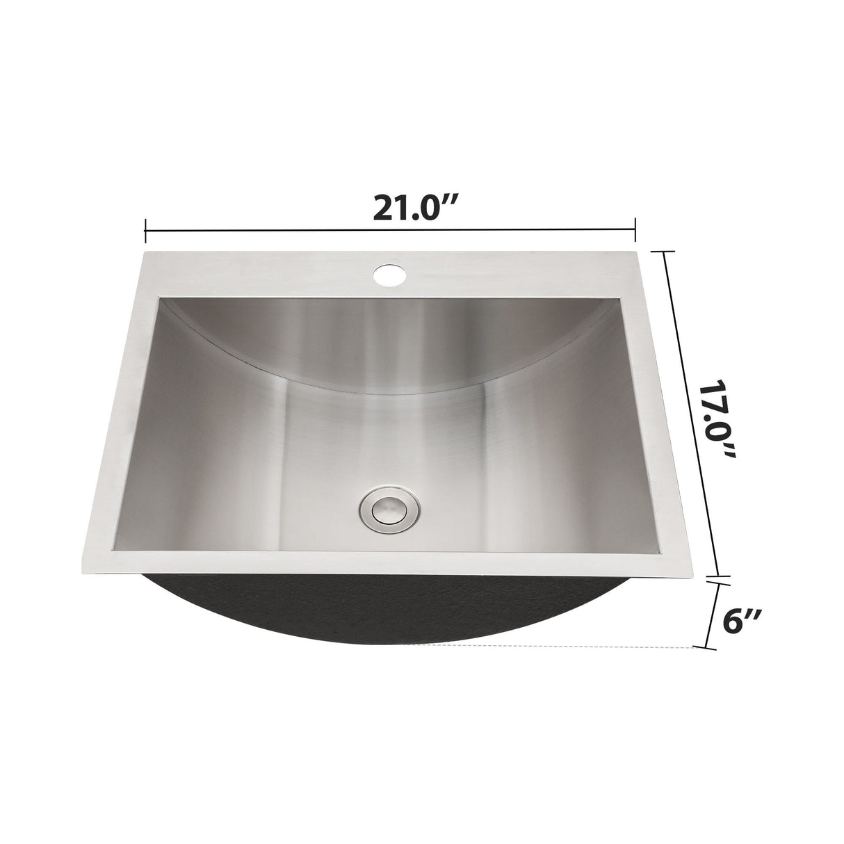 21 x 17" Drop In Bathroom Sink with Pop Up Drain