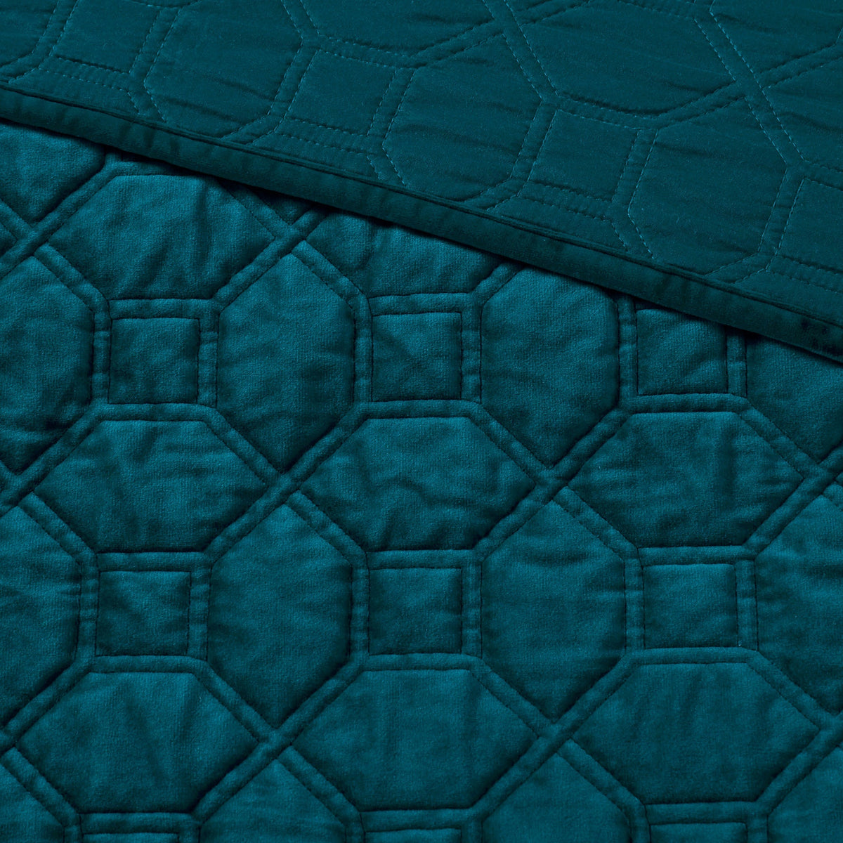 3 Piece Velvet Quilt Set Teal King/Cal King