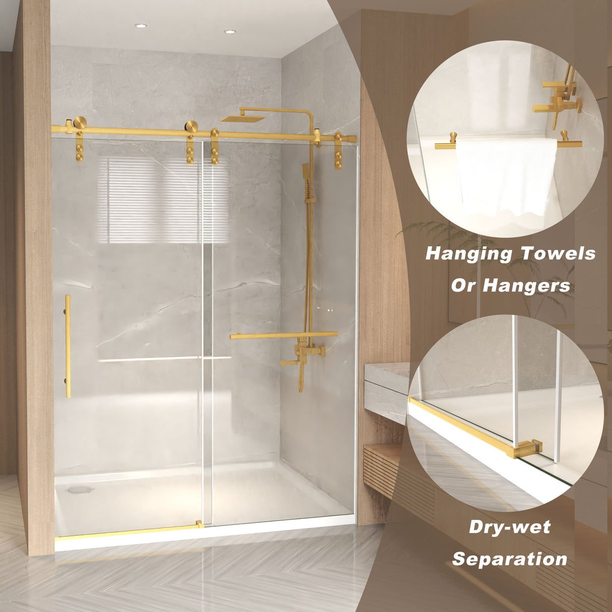 56-60" x 76" Frameless Sliding Shower Door