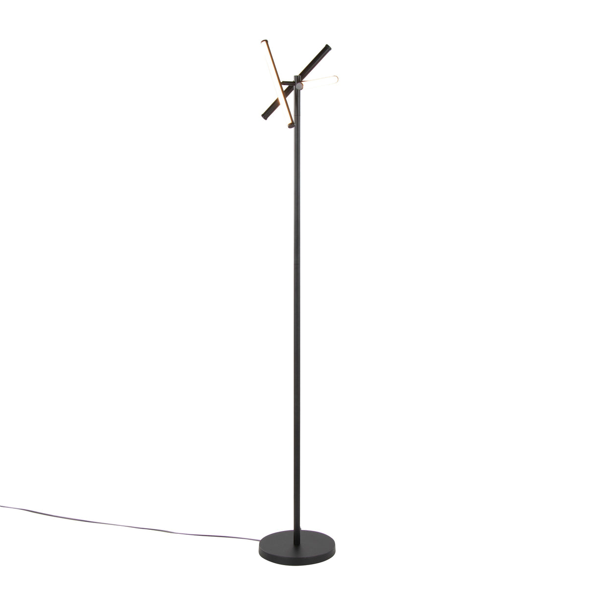 Icicle 65' Modern Swivel Floor Lamp in Black Metal