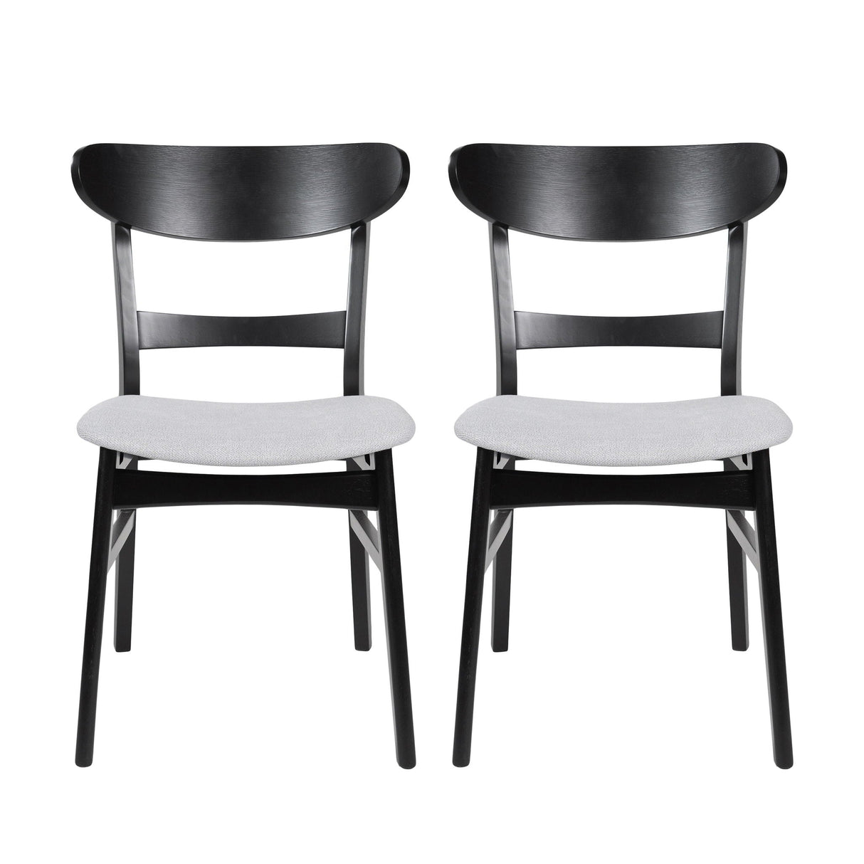 Mid Century Dining Chairs with Cushioned Seats and Wood Frame (Set of 2)