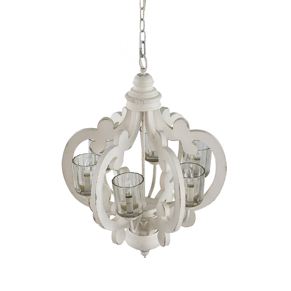 Farmhouse 6-Light Wood Chandelier Pendant Light Fixture