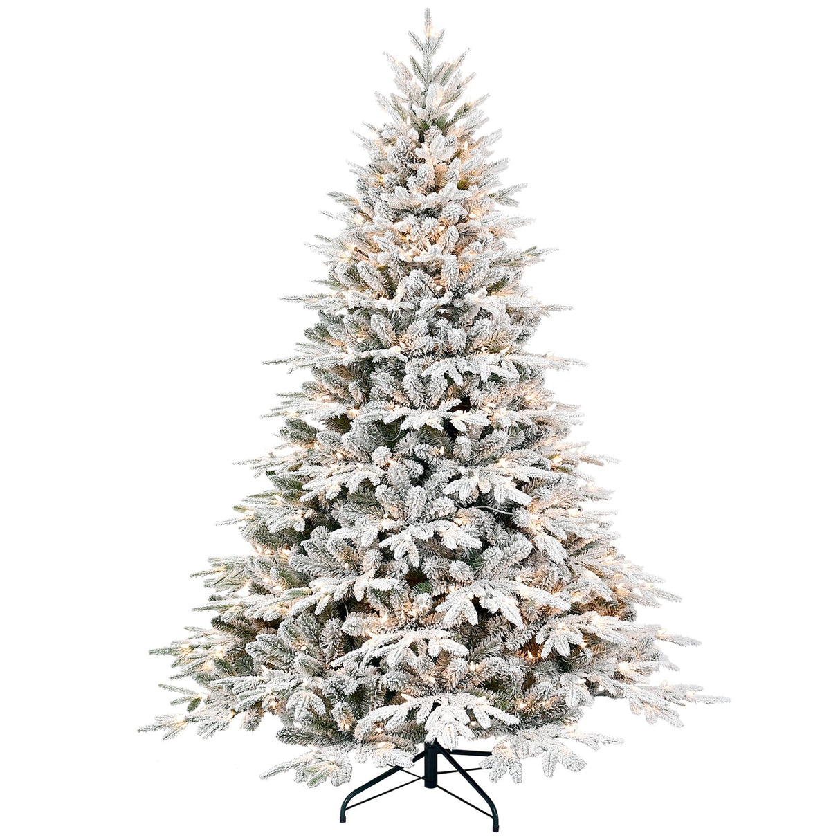 7.5ft Pre-Lit Flocked Artificial Christmas Tree