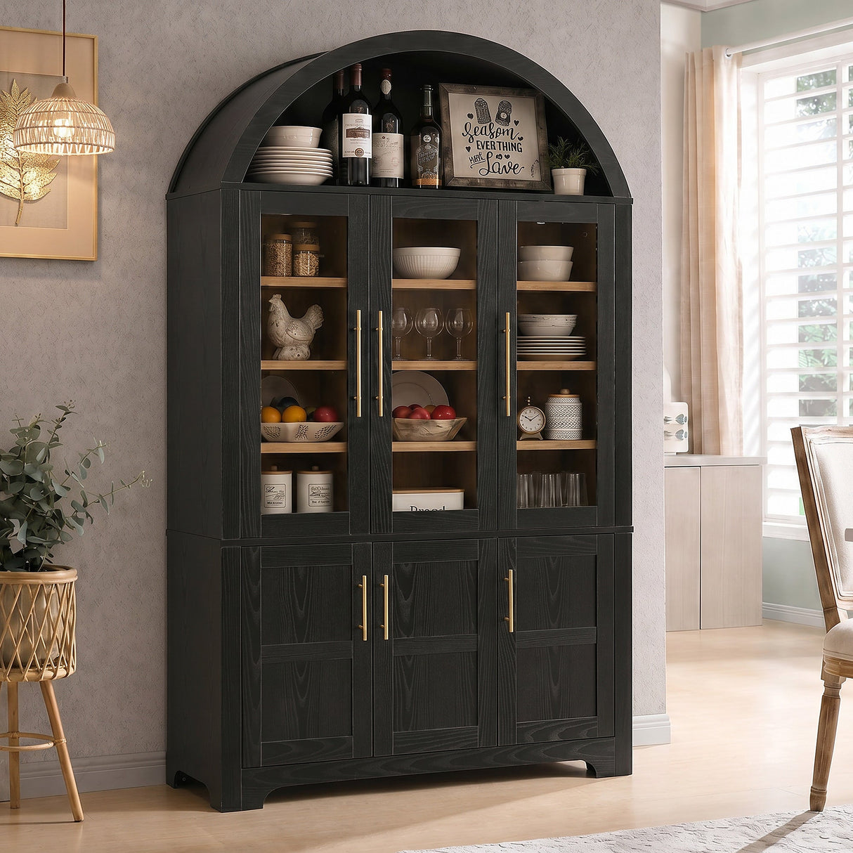 K&K 73" Tall Arched Kitchen Pantry