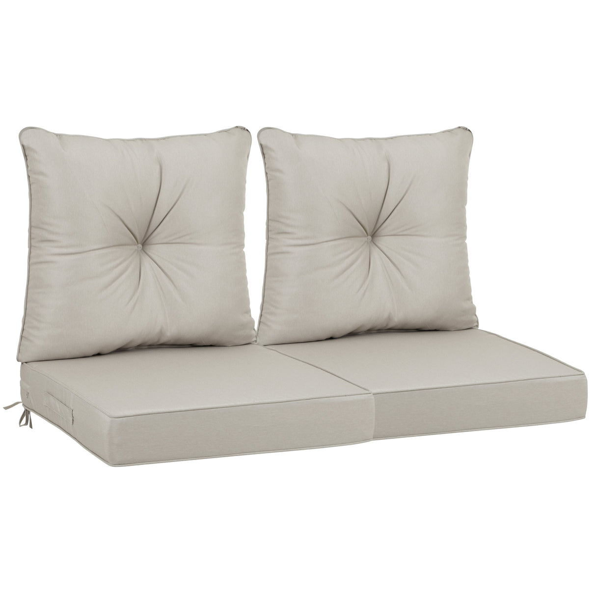 Outdoor Deep Seat Cushions for Patio Furniture Waterproof Set, Beige Polyester 24x24x4 Inches