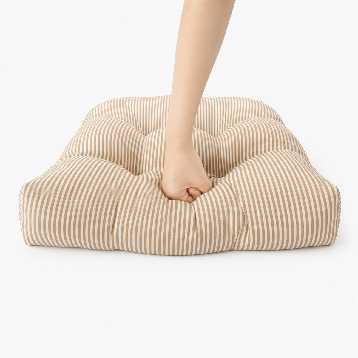 Outdoor Chair Cushions Set of 2 - Beige Striped