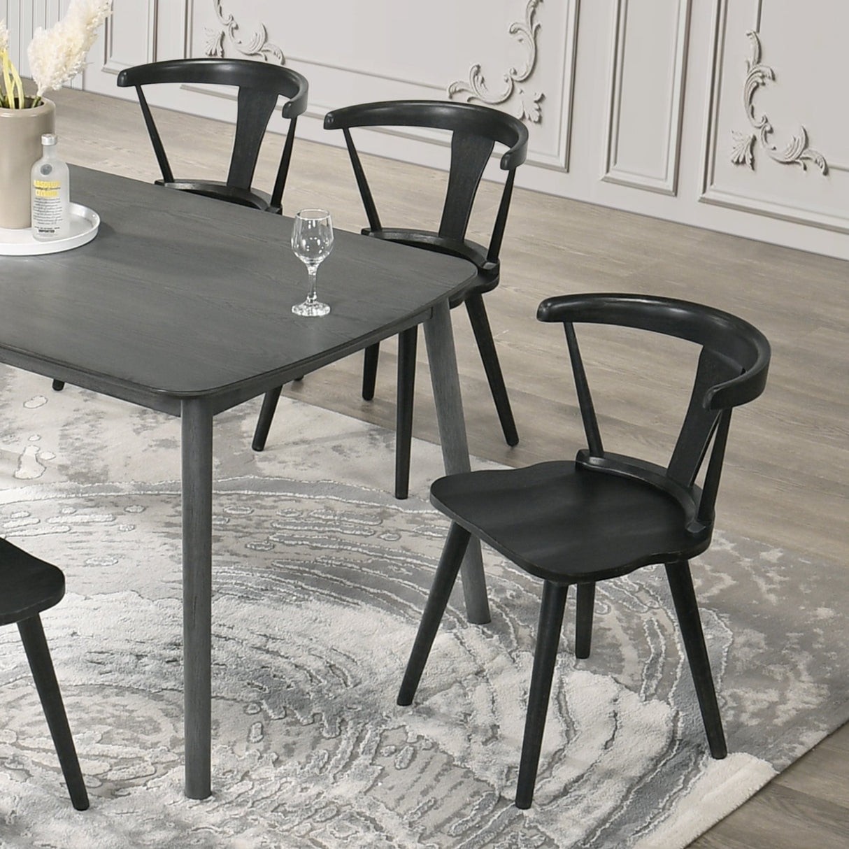 Modern Farmhouse Wood Dining Chairs, Set of 2