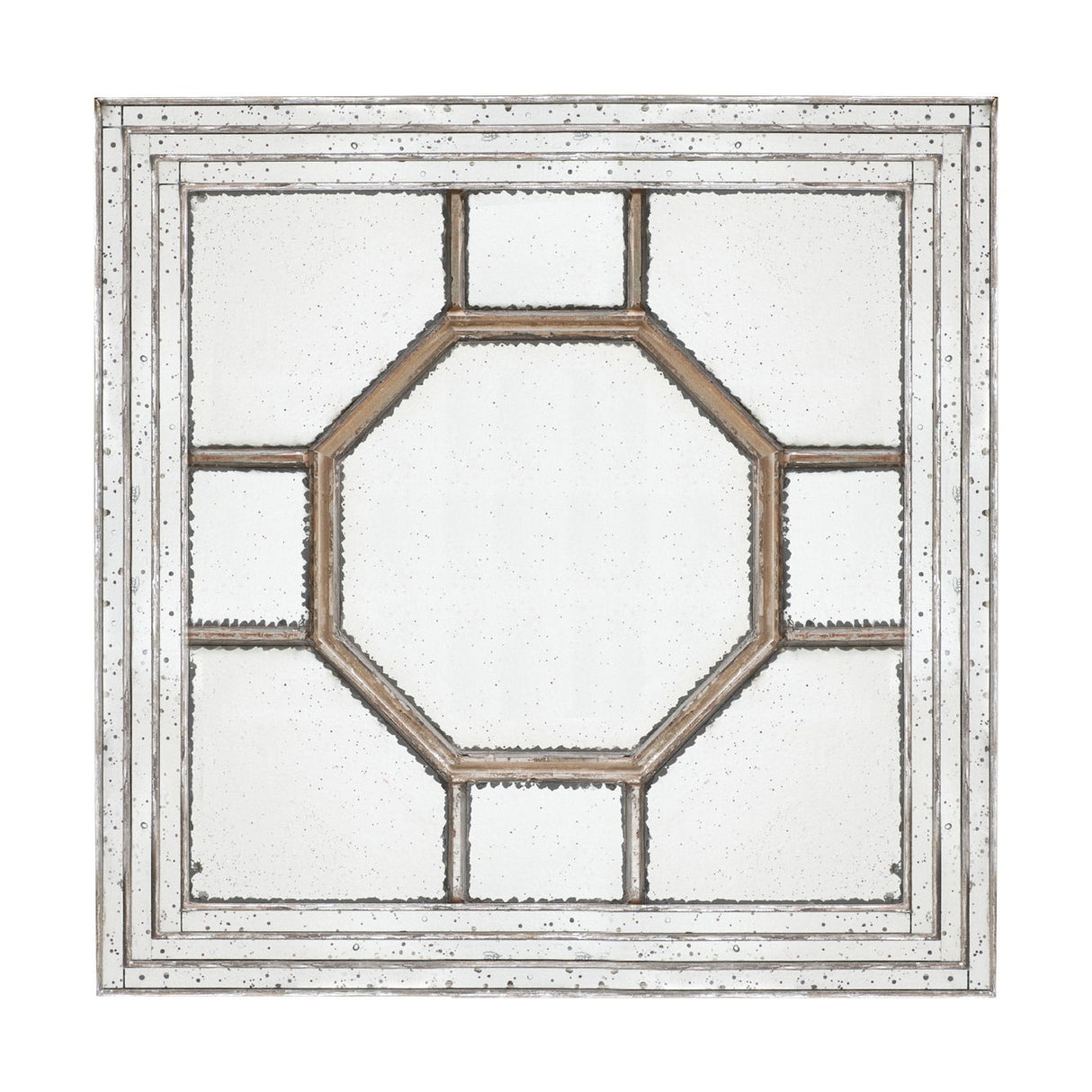 Antique Style Decorative Square Wall Mirror with Mirrored Frame