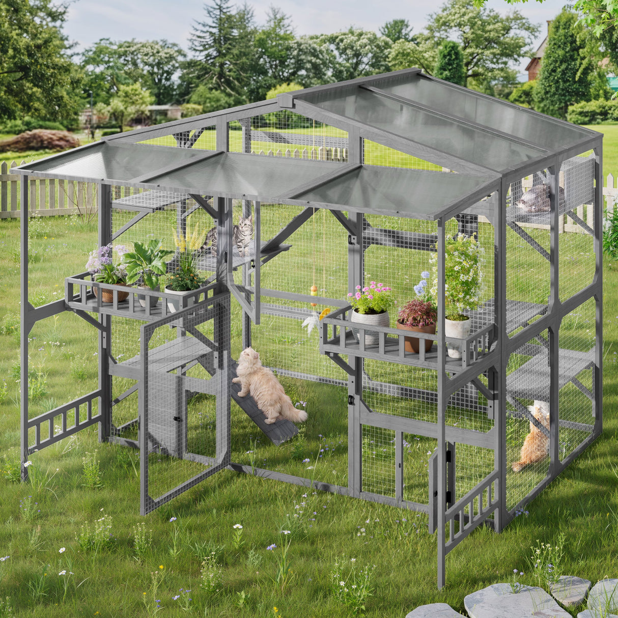 Large Outdoor Catio for 6-10 Cats