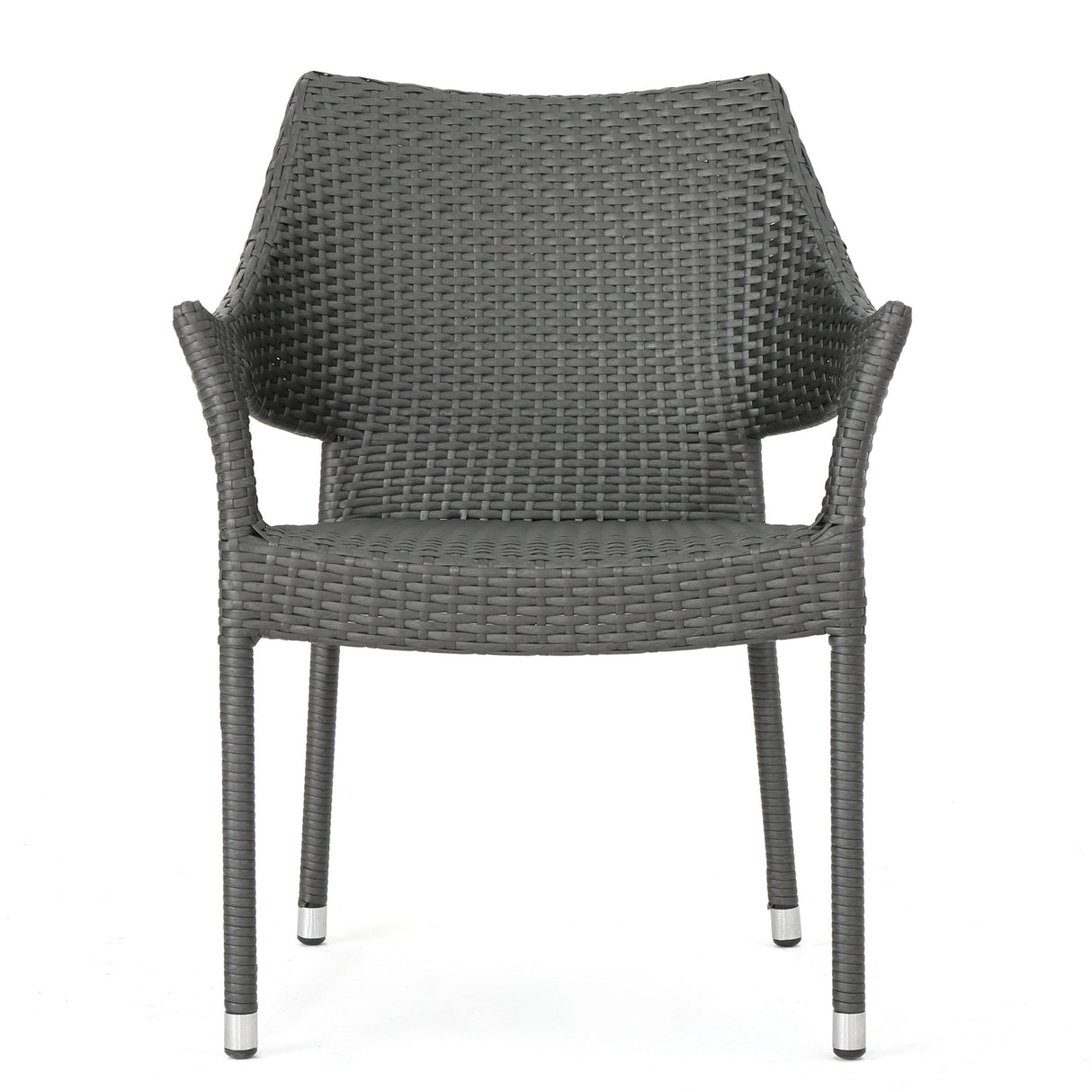 Mirage Grey PE Wicker Stacking Armchair, 4pcs