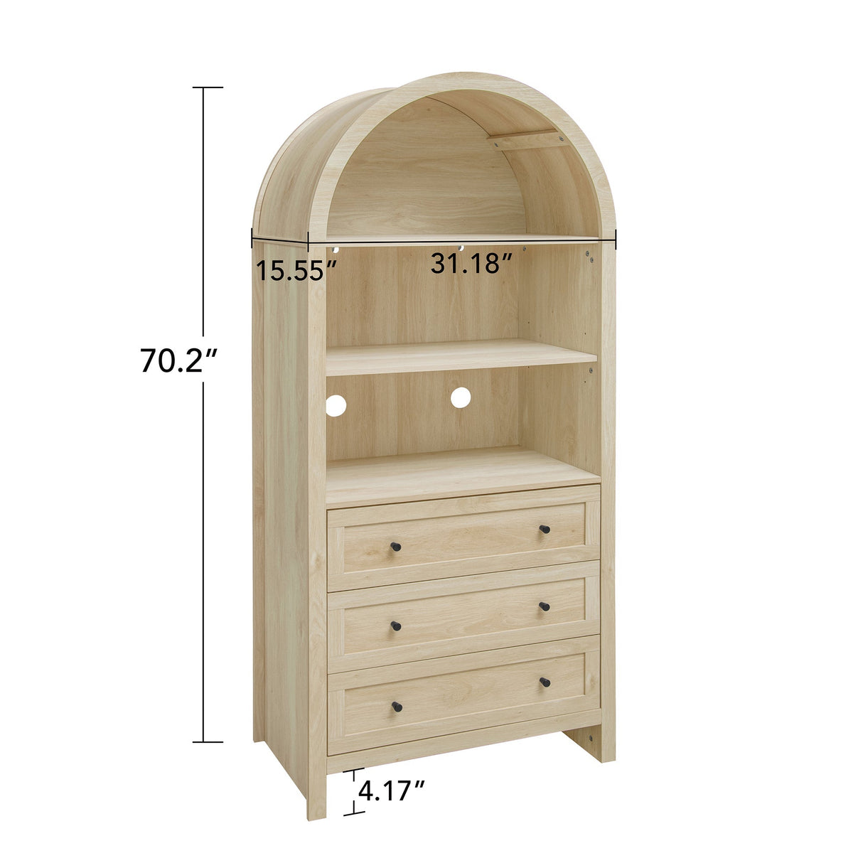 Arched Kitchen Pantry Modern Farmhouse Wood Kitchen Storage Cabinet