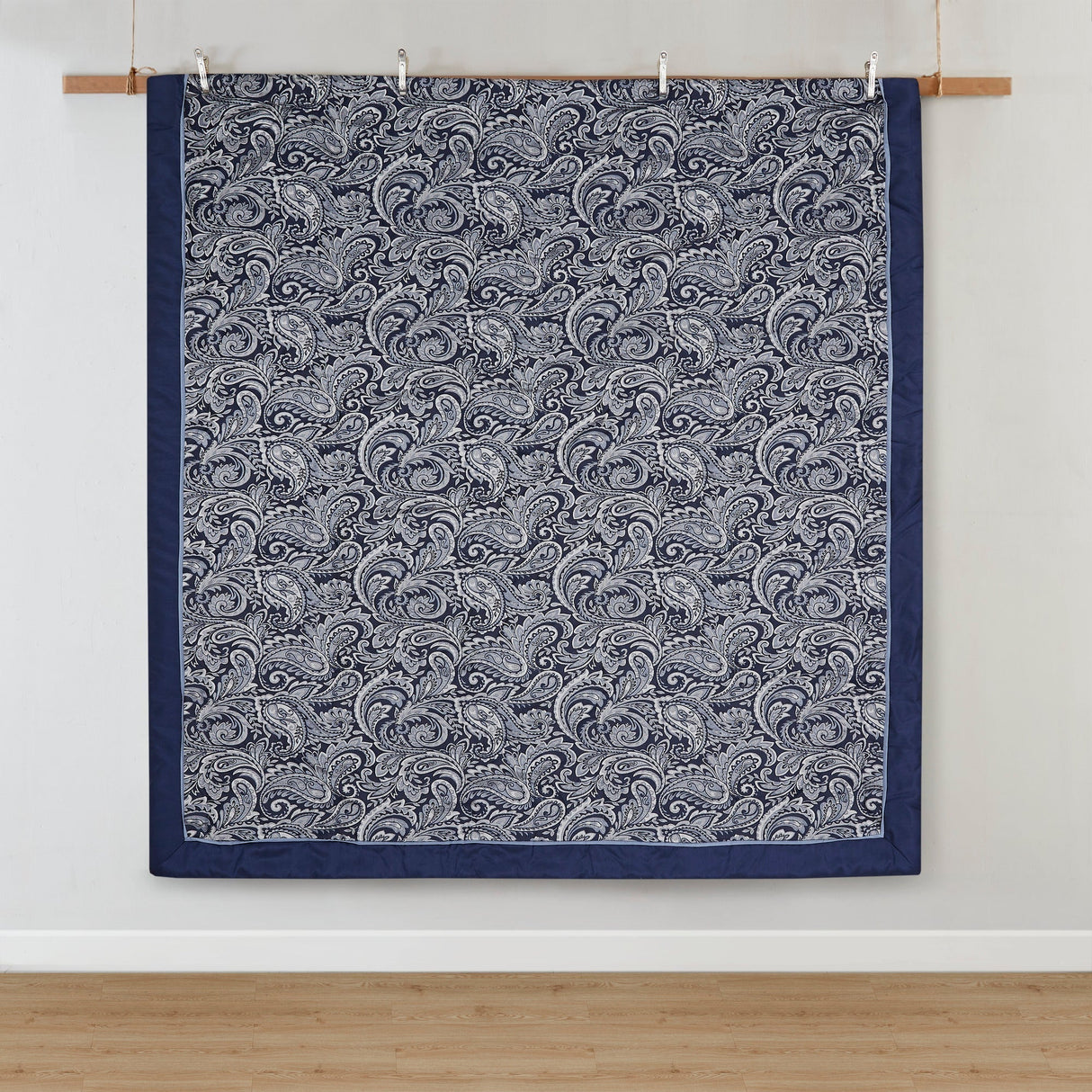 12 Piece Comforter Set with Cotton Bed Sheets Navy Cal King