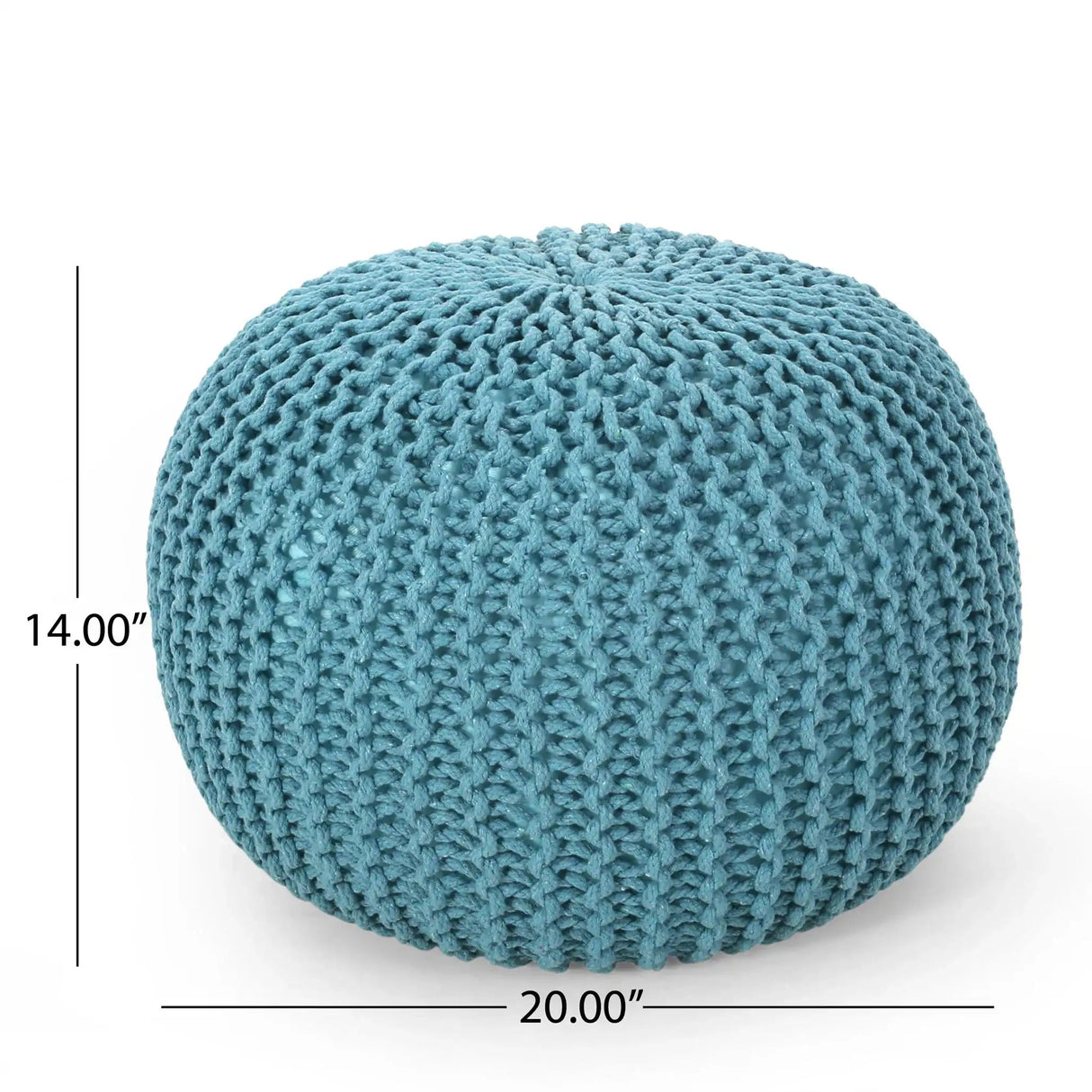 Moro - Knitted Round Pouf with Pumpkin Shape