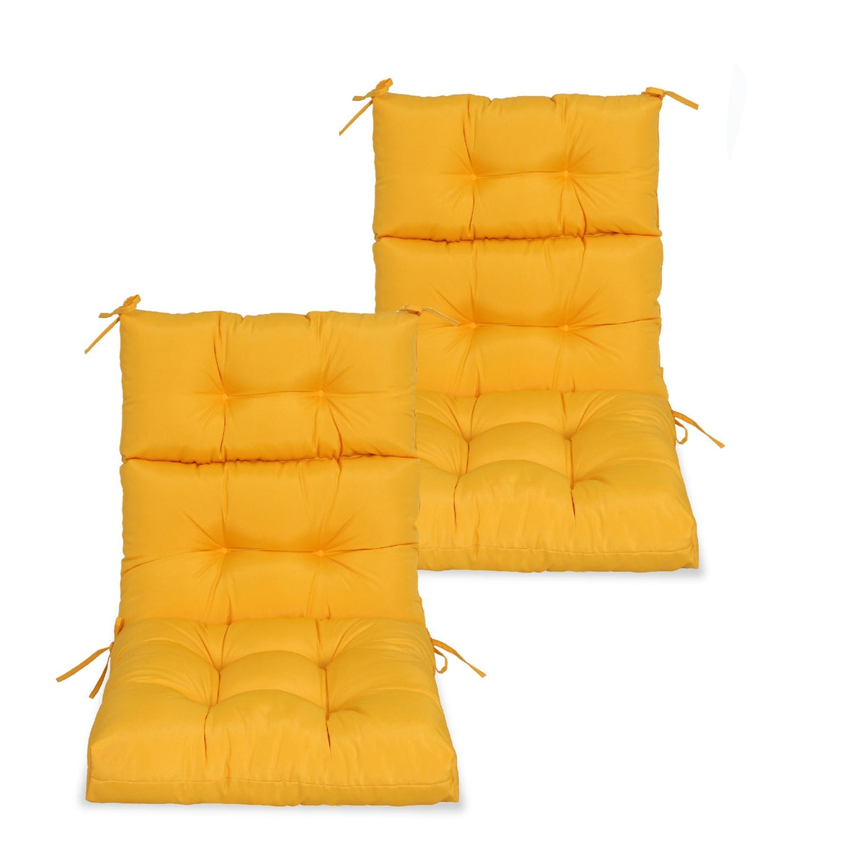 2-Piece High Back Patio Chair Cushion Set, Yellow