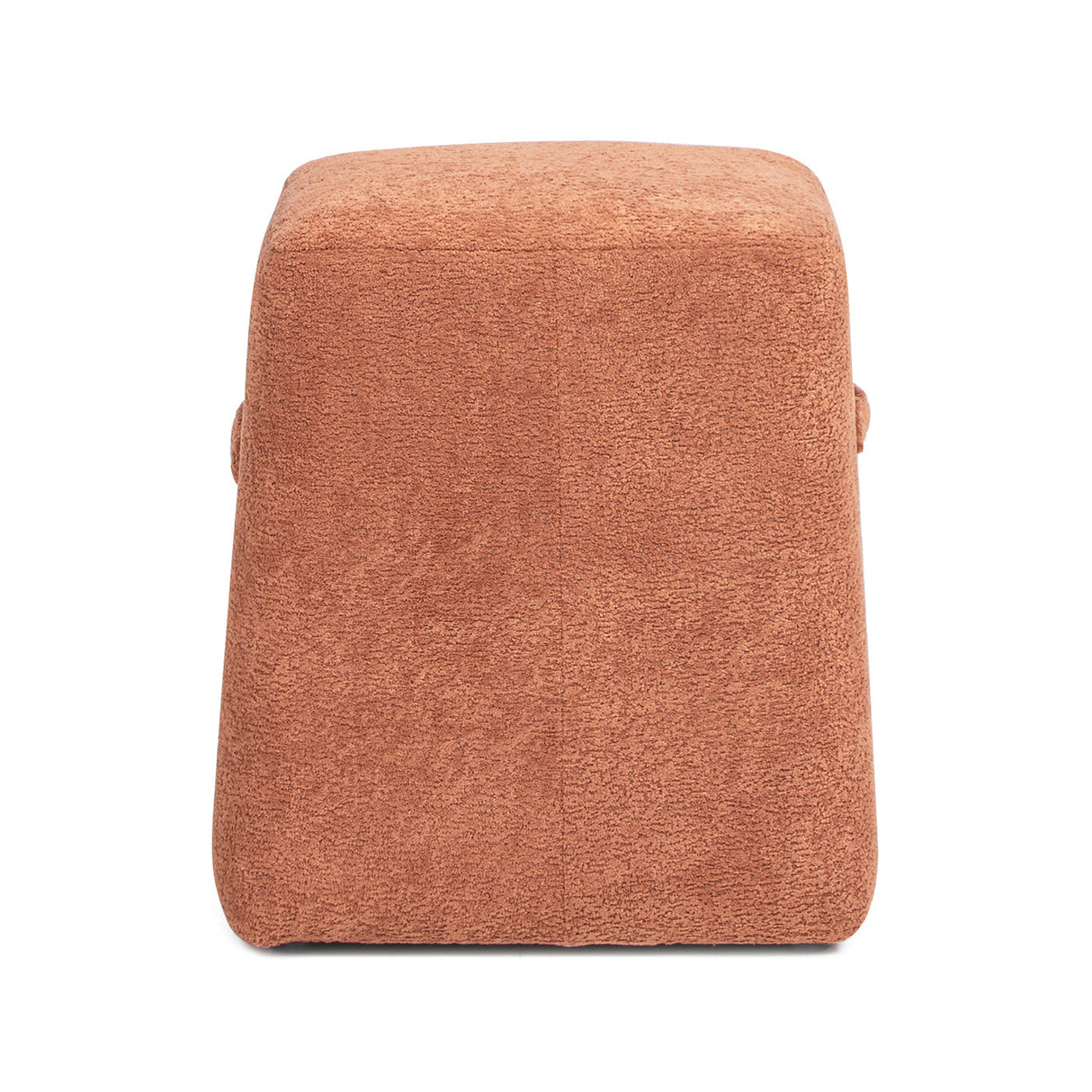 Oliver 16' Tapered Square Upholstered Ottoman in Spice Orange Fleeced Teddy