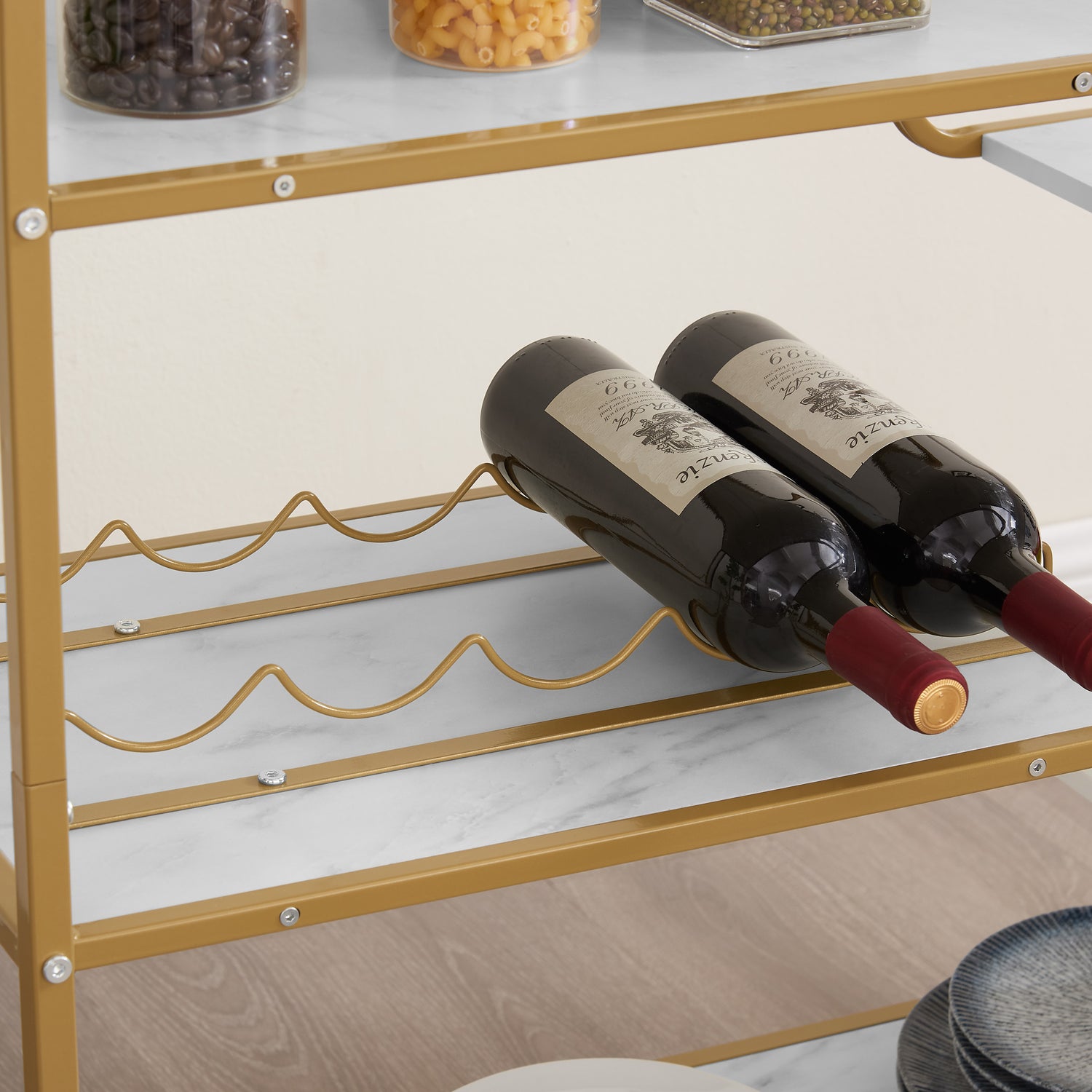 6-tier bar cart, slide bar serving cart