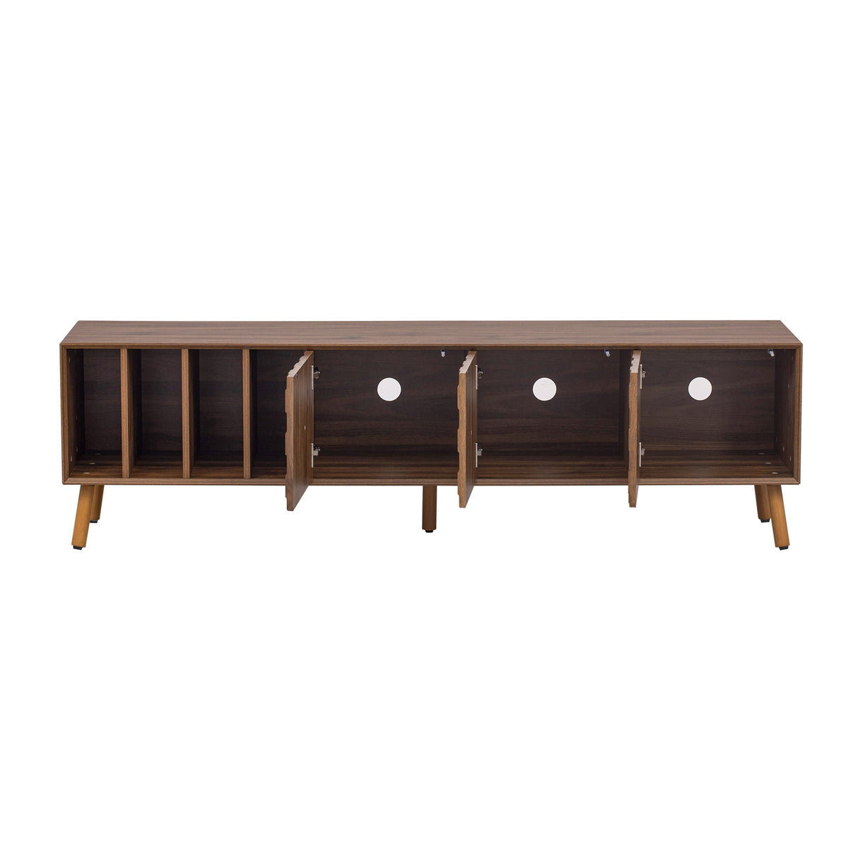 TV Stand, Cabinet For Living Room, Fits TVs Up To 80" - Walnut