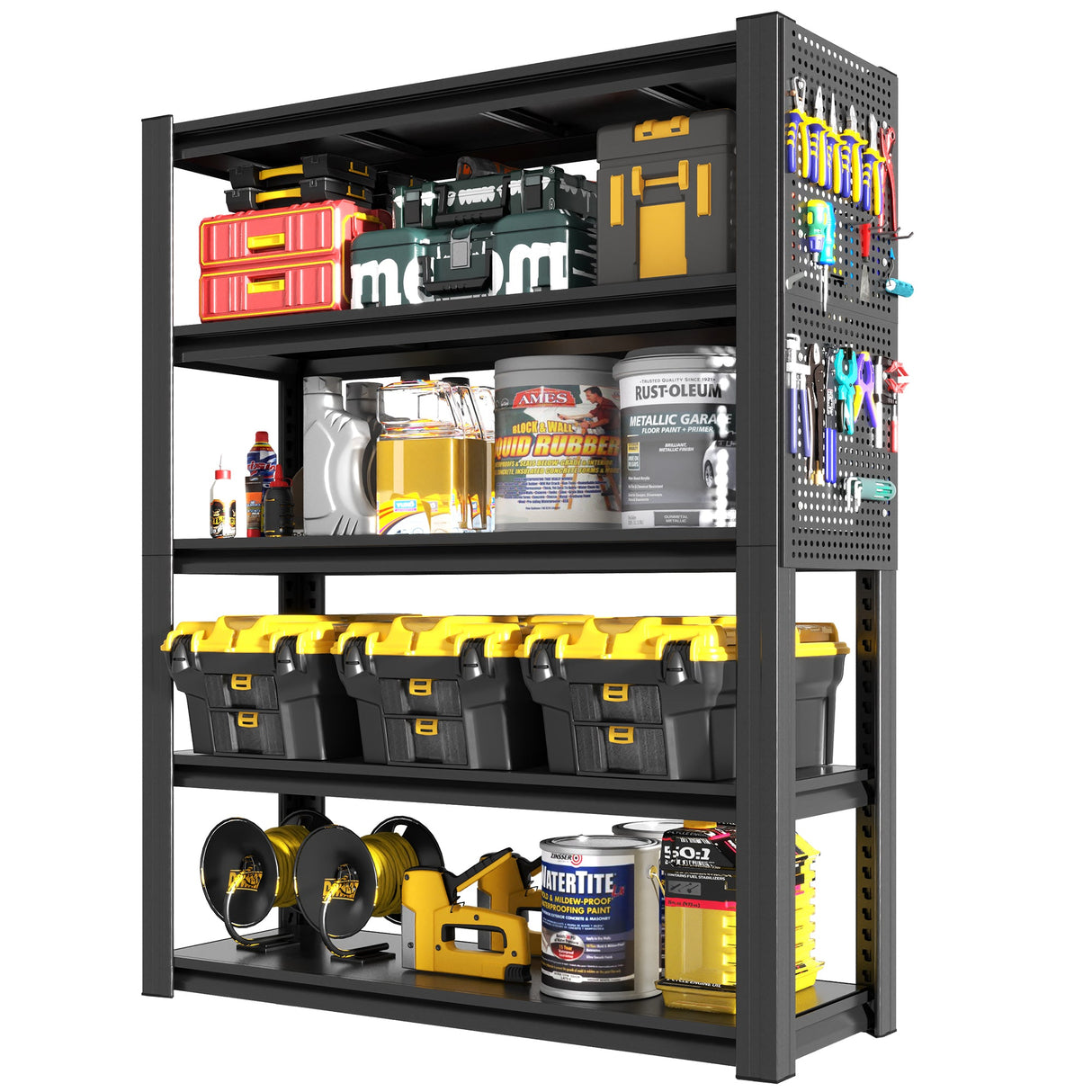 78"H 5-Tier Adjustable Heavy-Duty Storage Shelving Unit