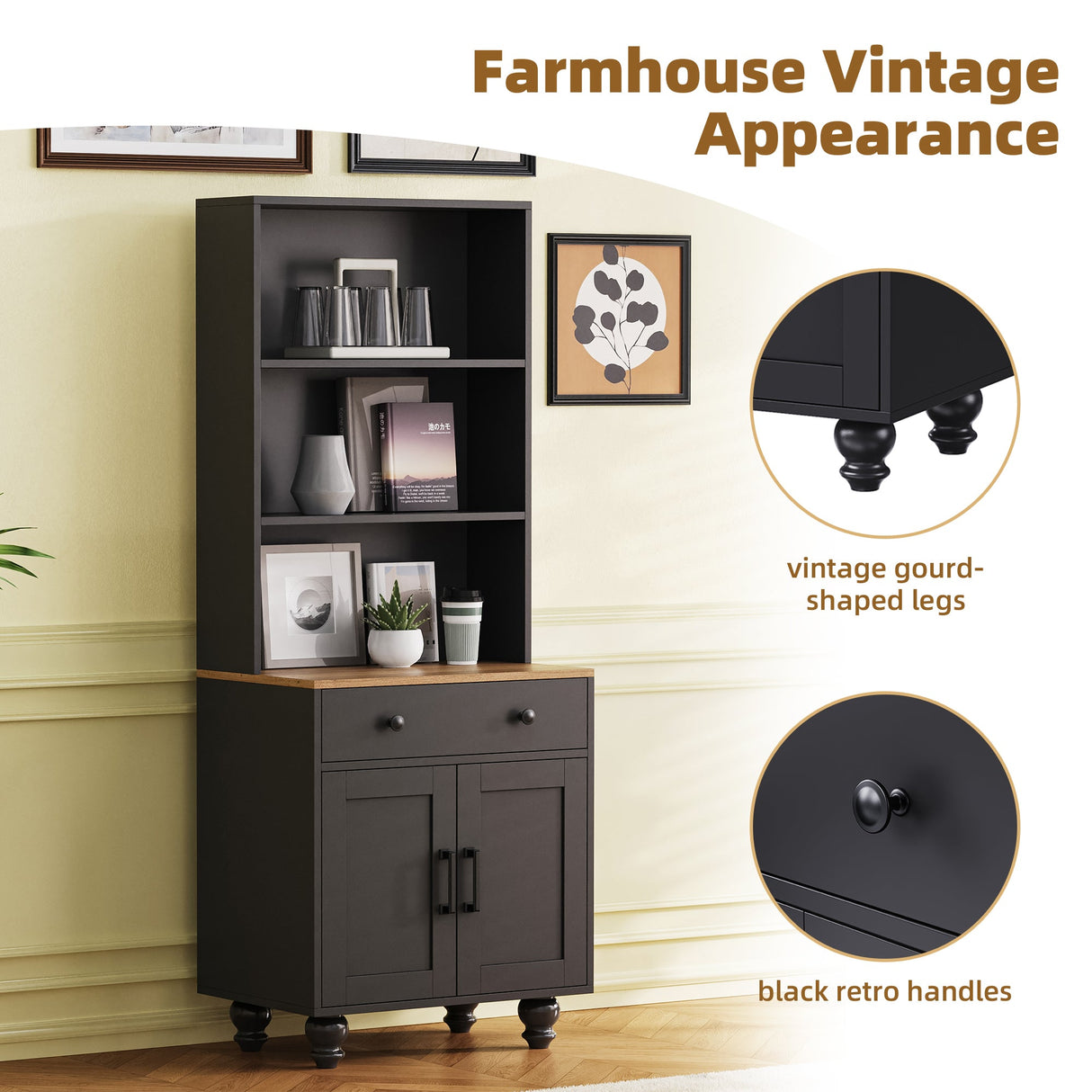 On-Trend Farmhouse Storage Cabinet with Adjustable Shelves