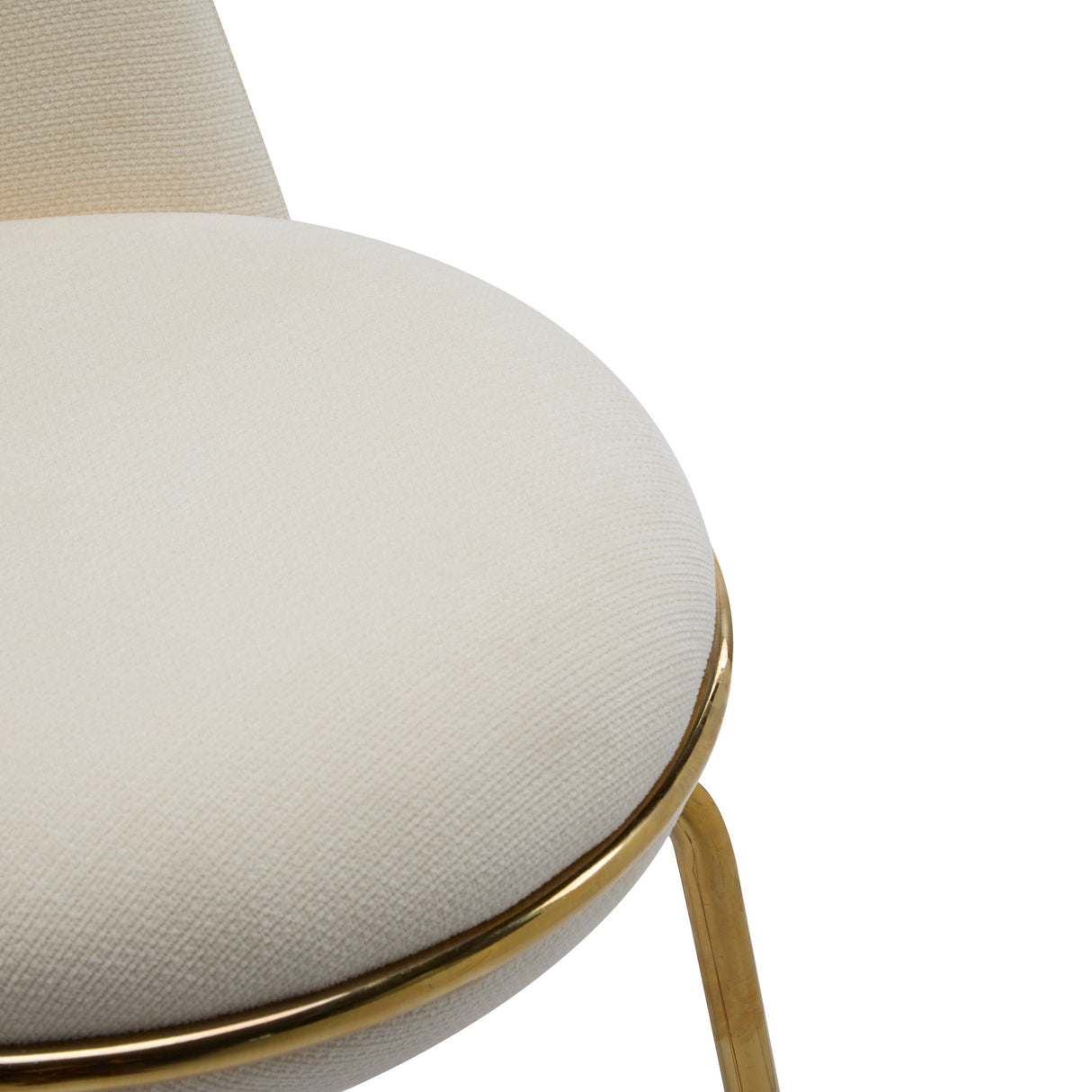 Rio Claro Indoor Metal Upholstered Barstool with Gold Finished Frame and Beige UpholsterySet of 2