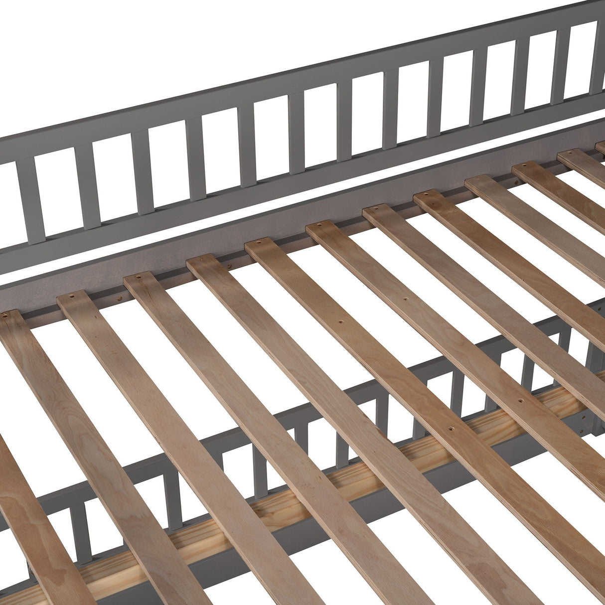Low Bunk Bed With Slide, Fence And Ladder
