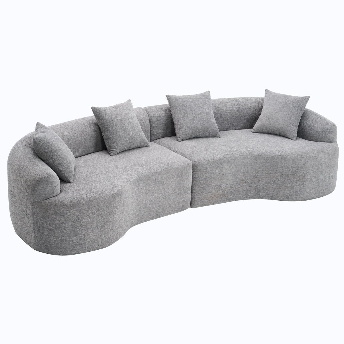 4 Seater Sofa With Fabric, 30D, 60 Hardness Full Sponge, 4 Pillow For Living Room, Home Furniture Sleeper Sectional Sofa For Apartment