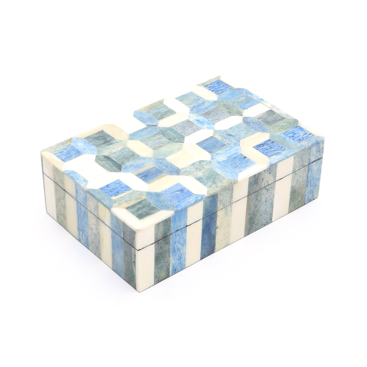 Decorative Storage Box with Bone Material - 6x4x2 Inches