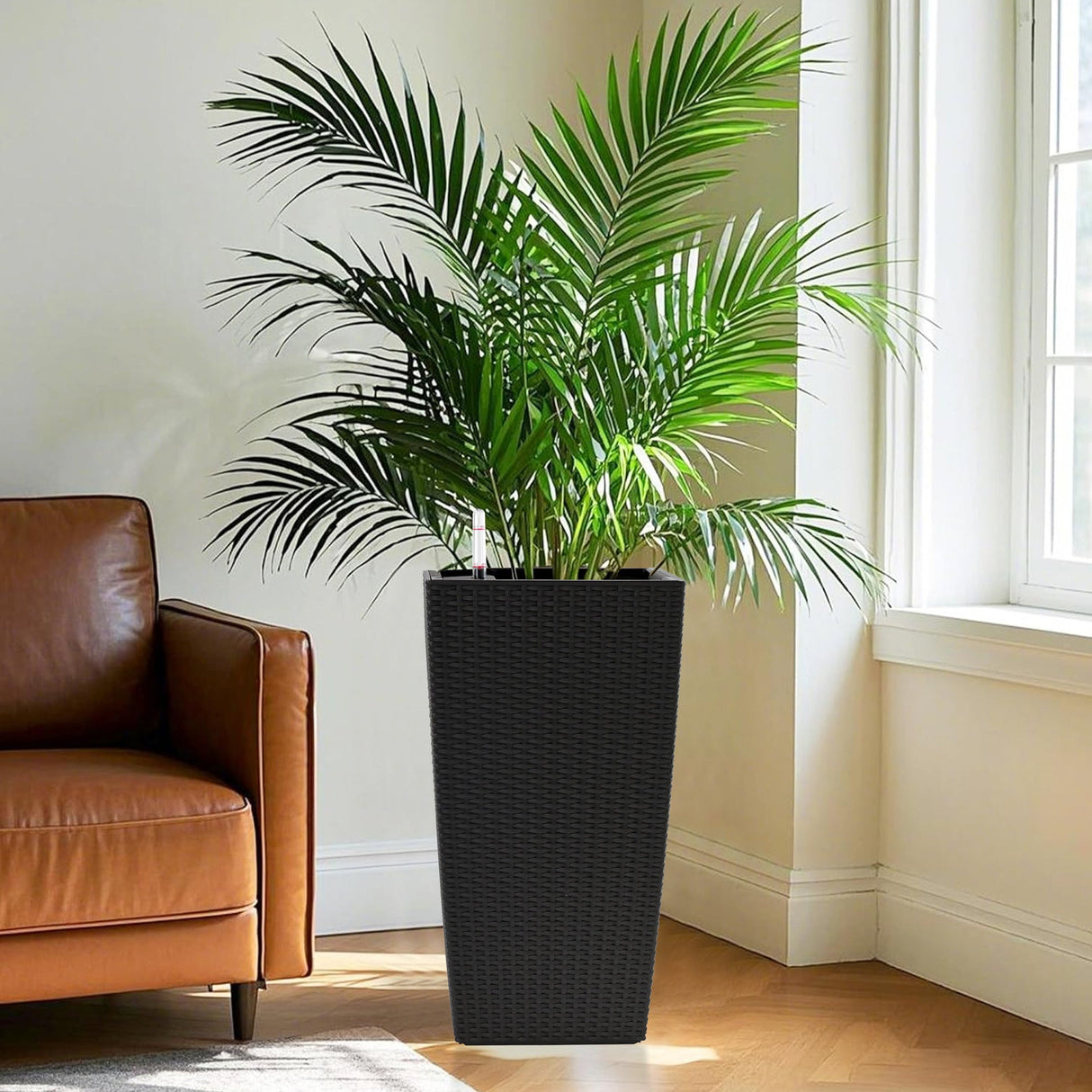 Pack of 2 Square Planters with Automatic Watering System