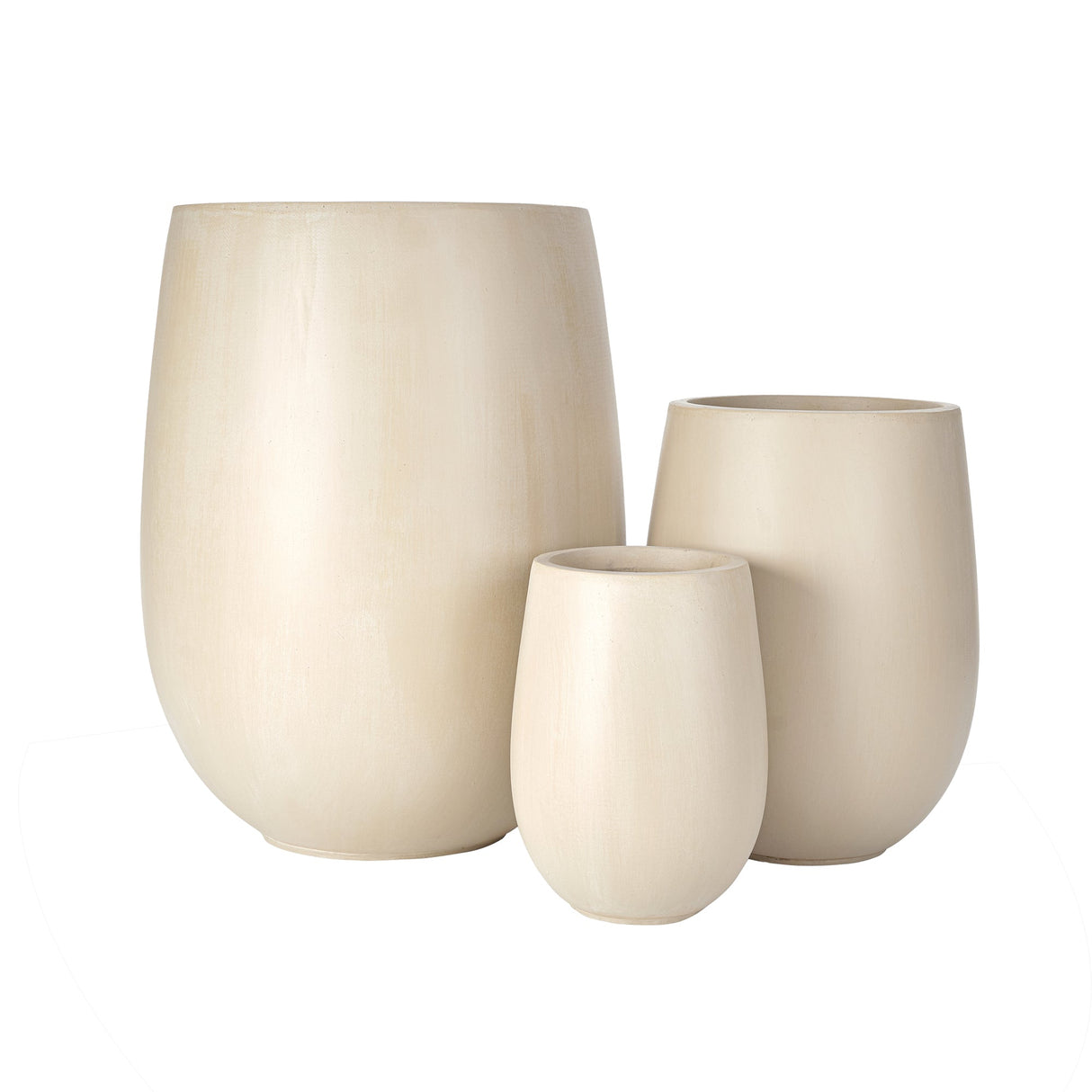 U_STYLE Lightweight Round MGO Outdoor Planter Set - 3 Sizes