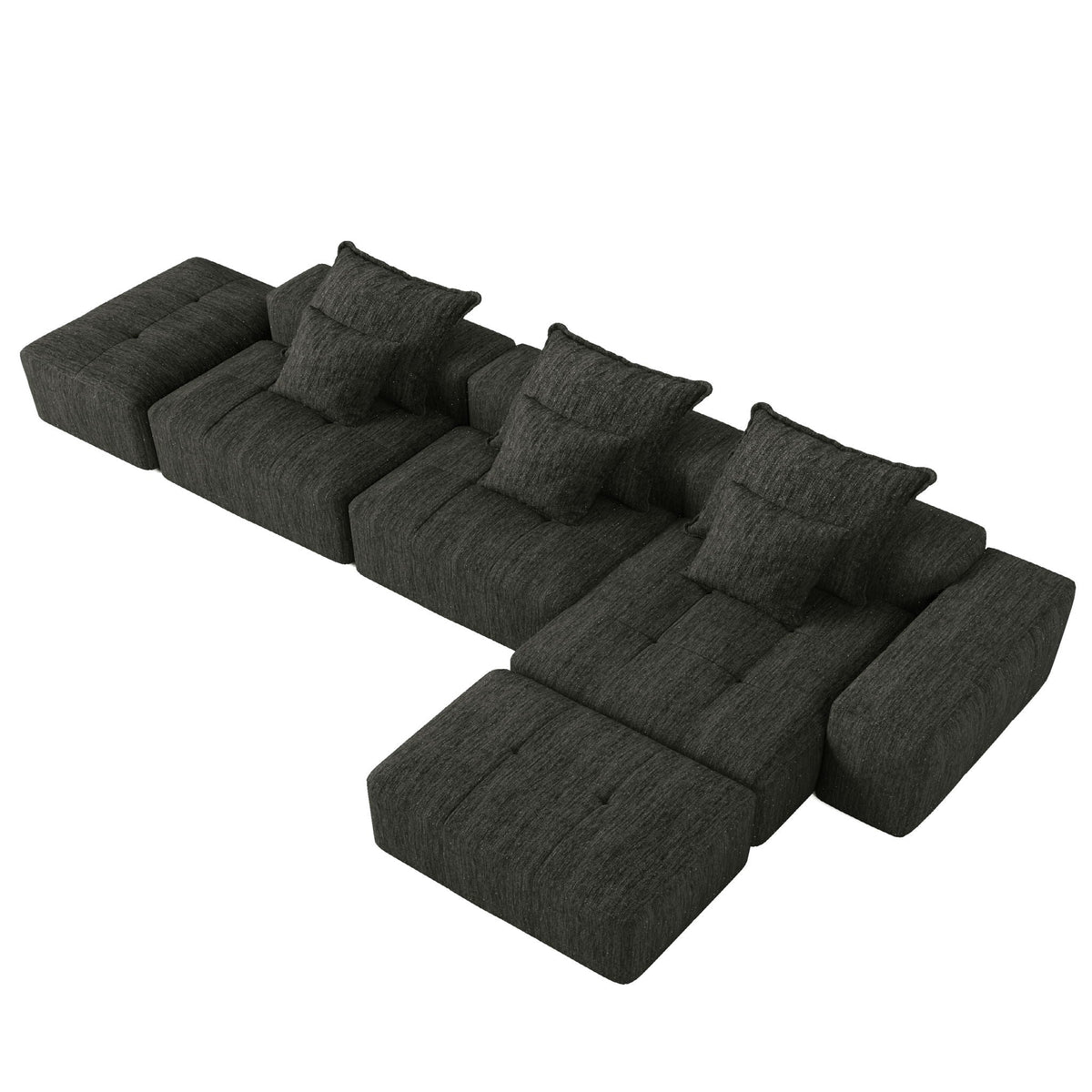 Modern Oversized Modular Sectional Sofa with Pillows - Multiple Colors