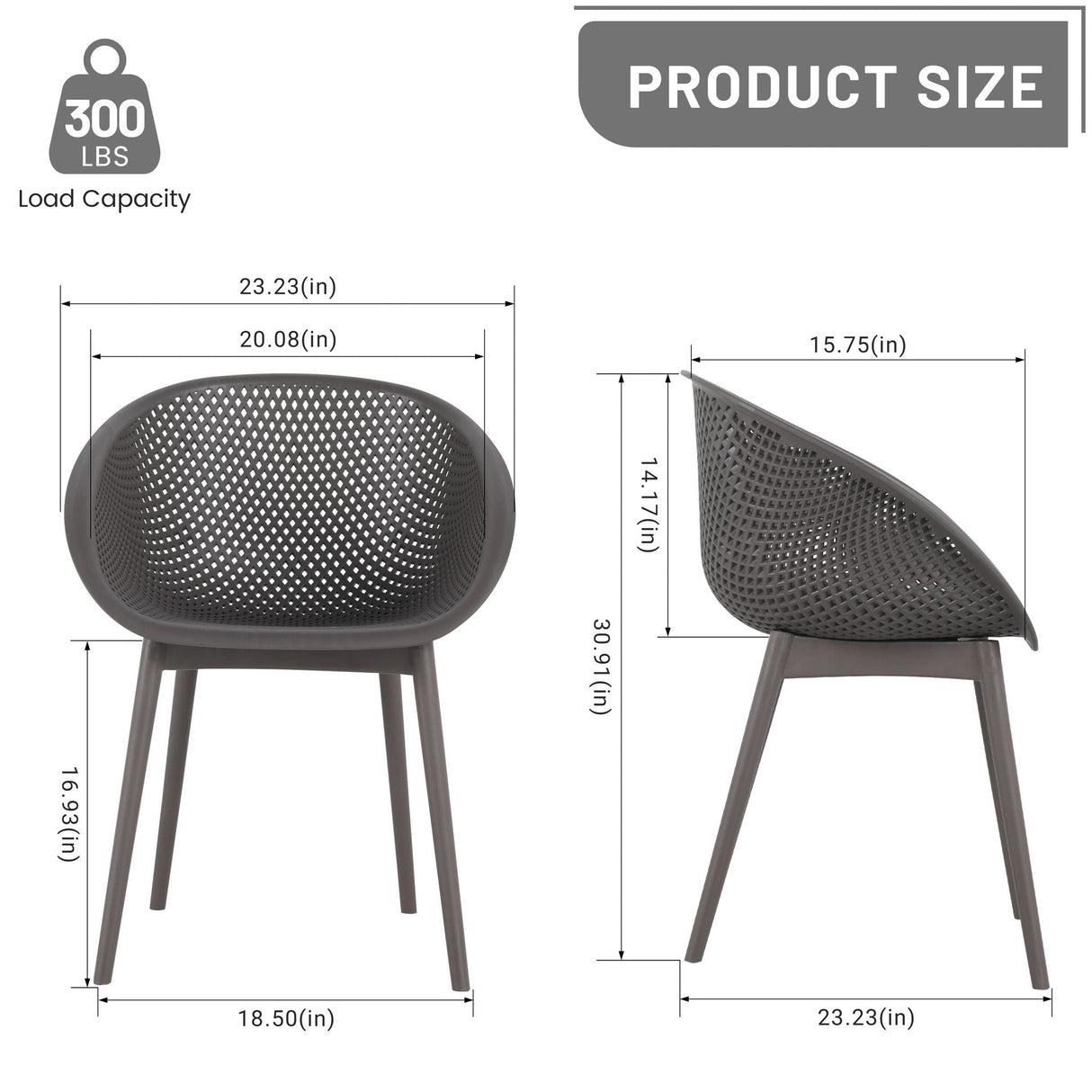 2 Piece Durable Single Chair With Hollow Out Design