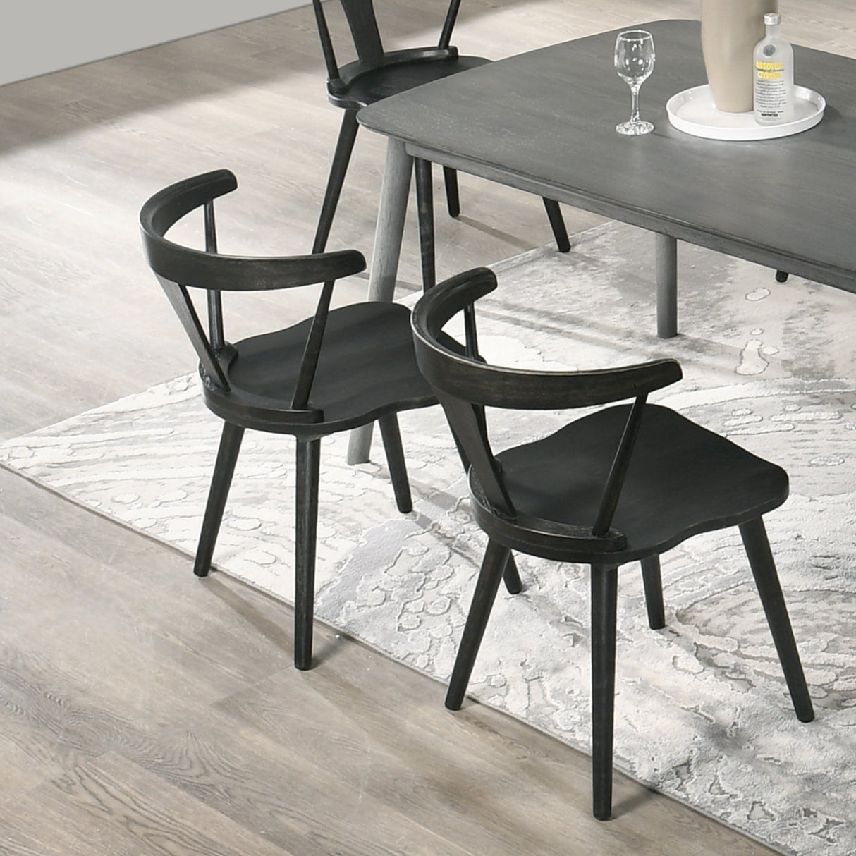 Modern Farmhouse Wood Dining Chairs, Set of 2