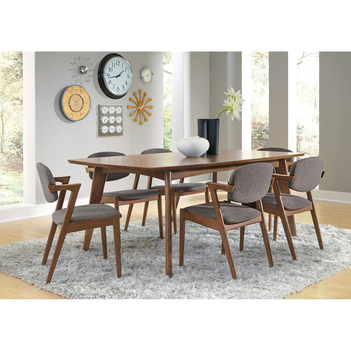 Modern Dining Chair And Zigzag Arm Design (Set of 2)