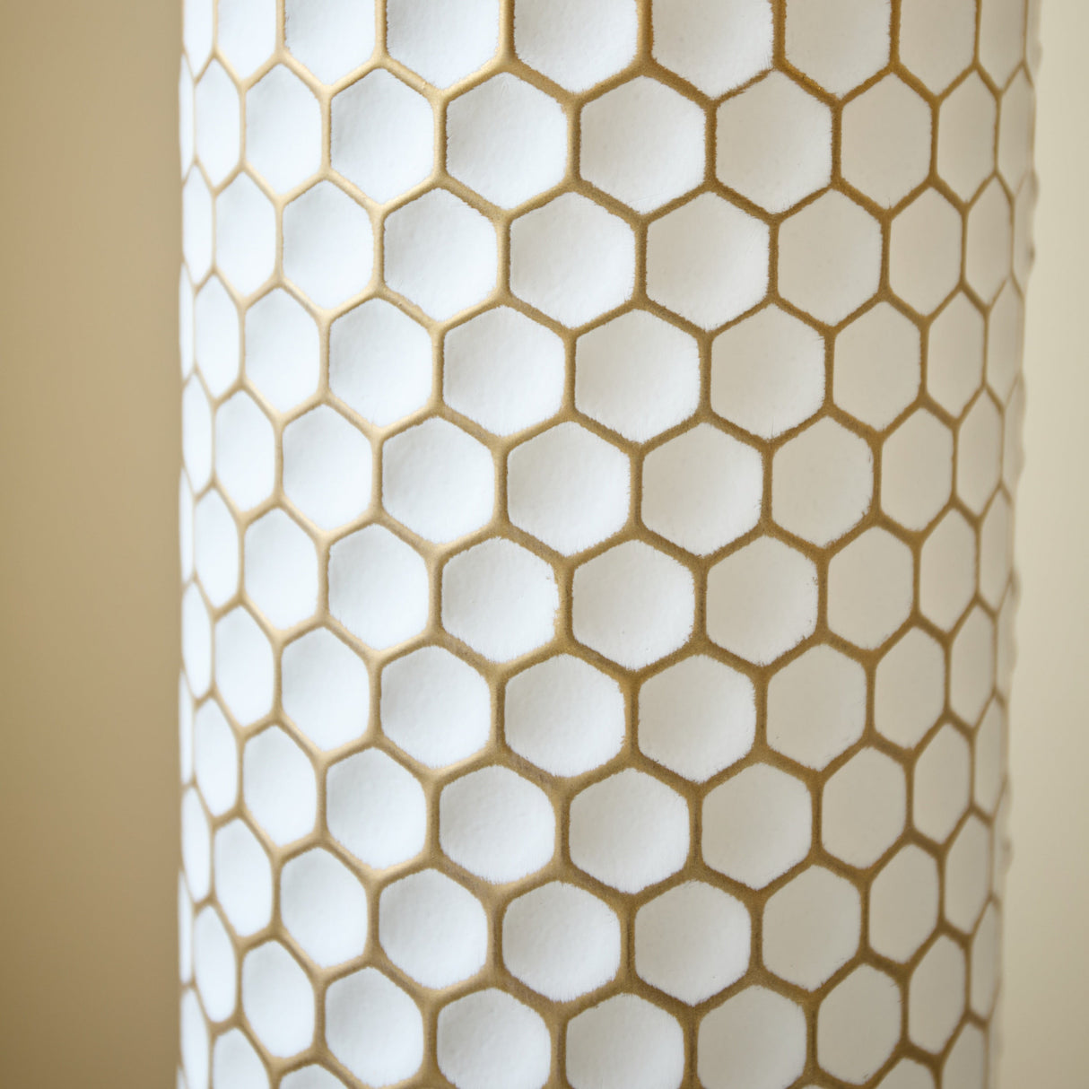3-Piece Modern Metal Vase Set - White & Gold
