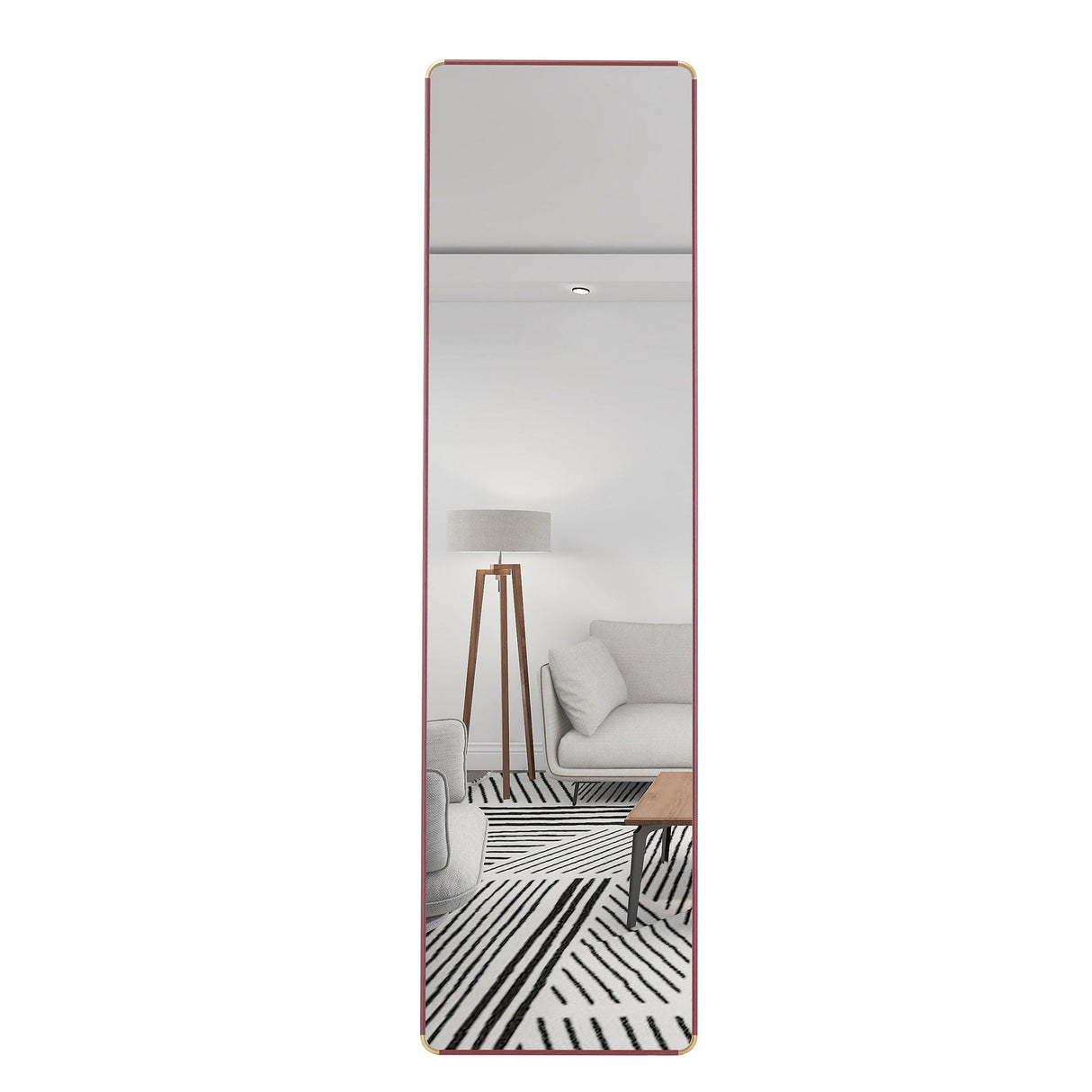 4Th Generation Floor Standing Full Length Mirror Wall Mounted Glass - Transparent