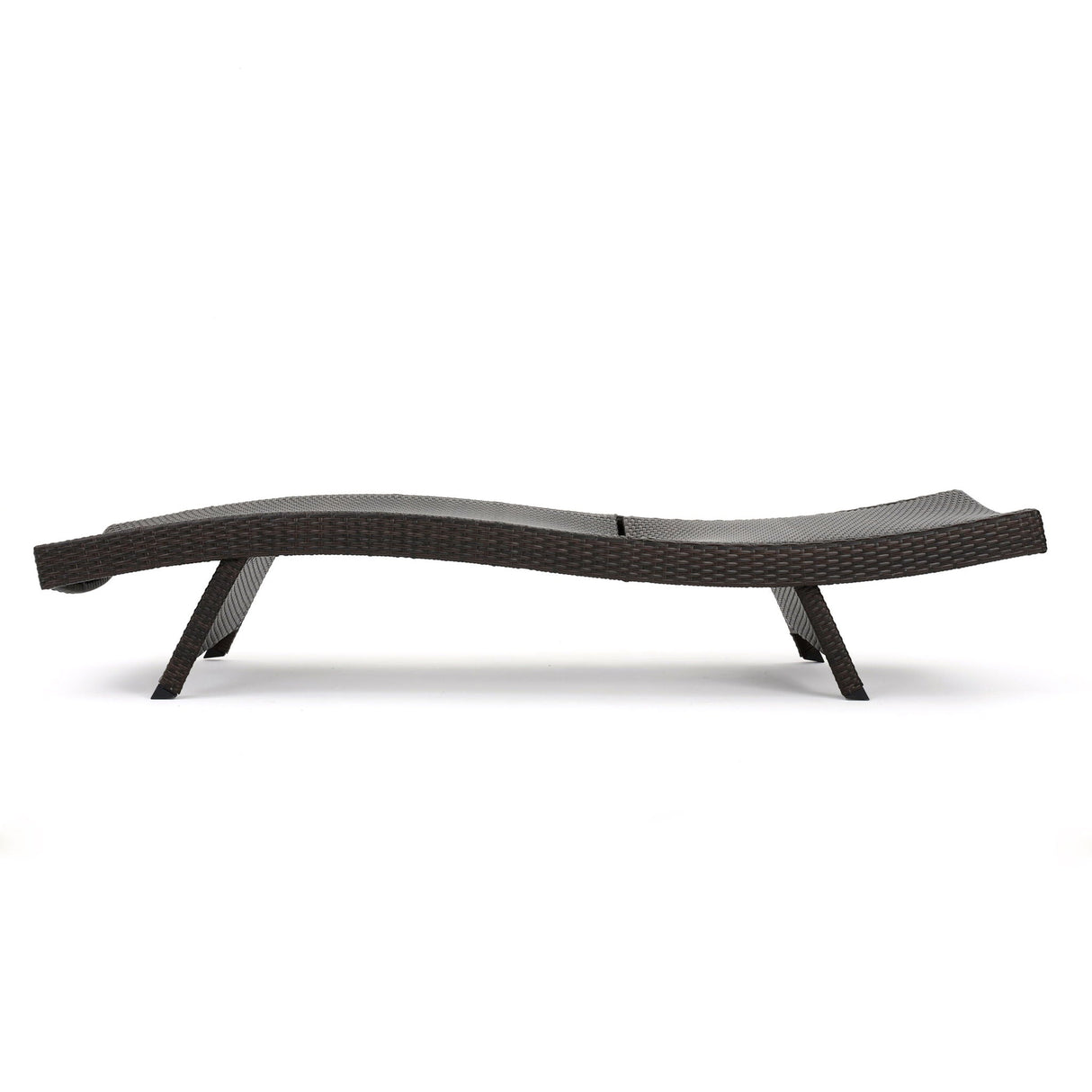 Mysticism Outdoor Chaise Lounge With Adjustable Backrest And Foldable Legs - Brown Multi