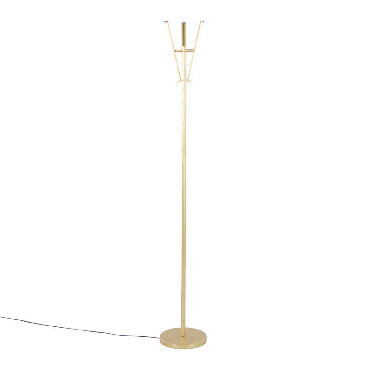 Icicle 65' Modern Swivel Floor Lamp in Gold Metal