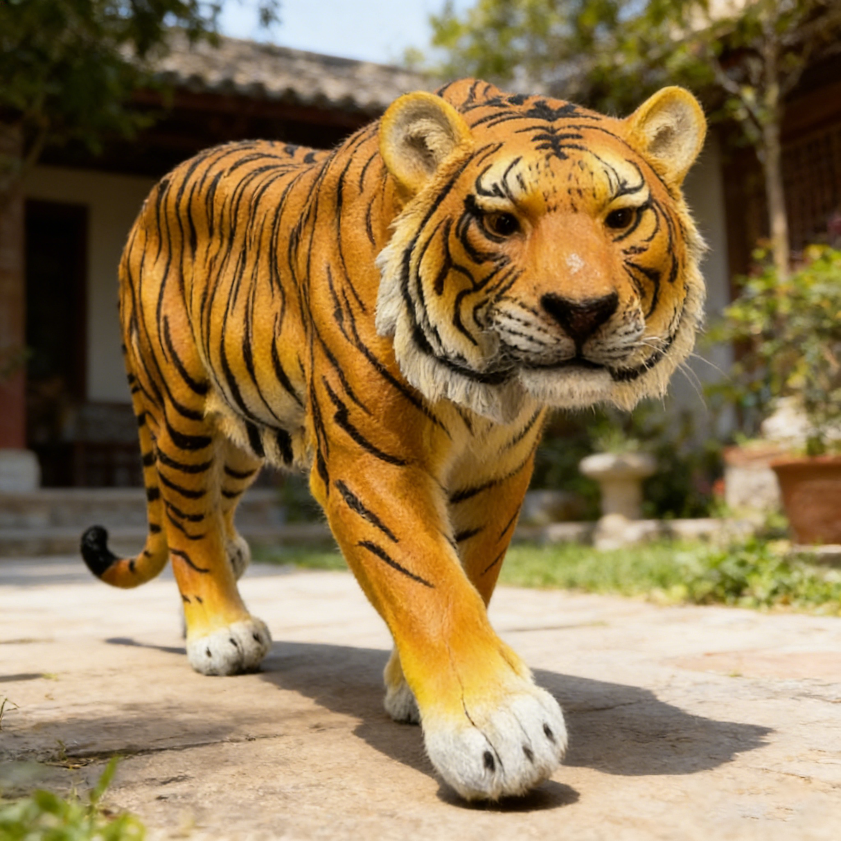 Simulated Tiger Resin Garden Statue