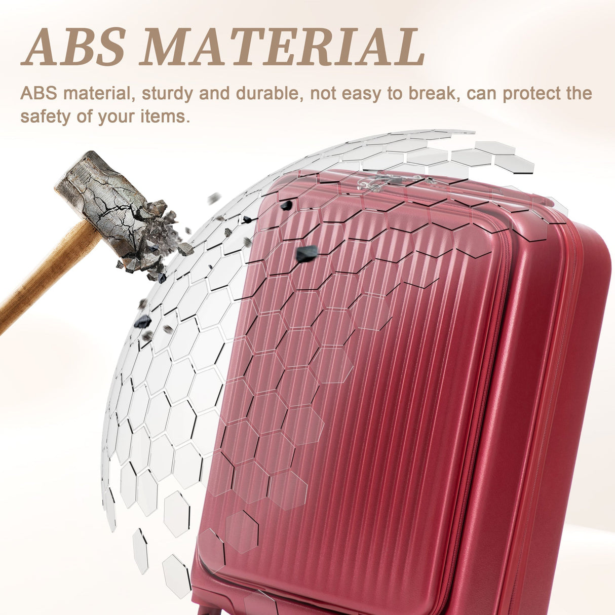 14'/20' 2-Piece ABS Spinner Wheel Luggage Set with Combination Lock and Front Opening Design