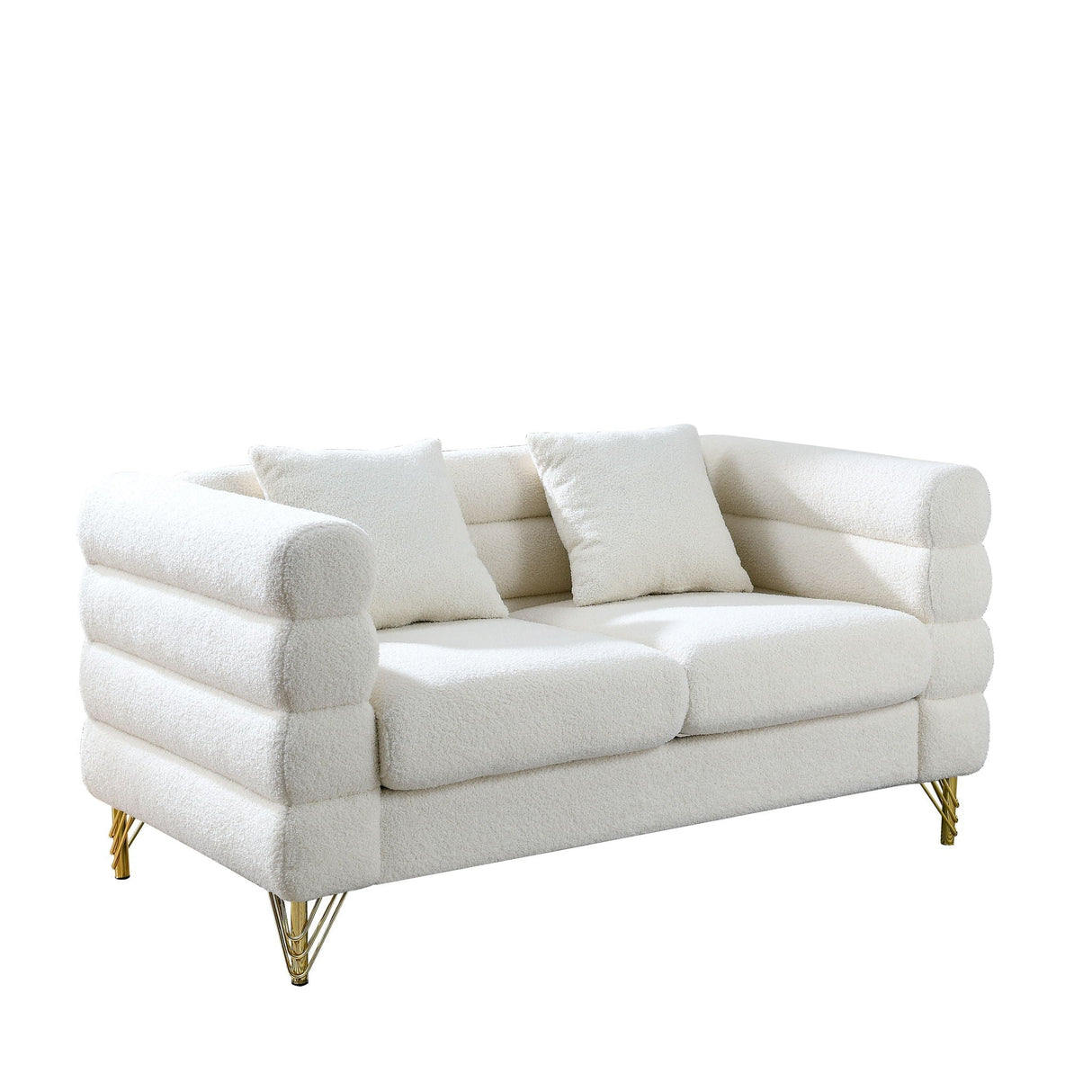 Oversized 2 Seater Sectional Sofa With Deep Seating And 2 Pillows