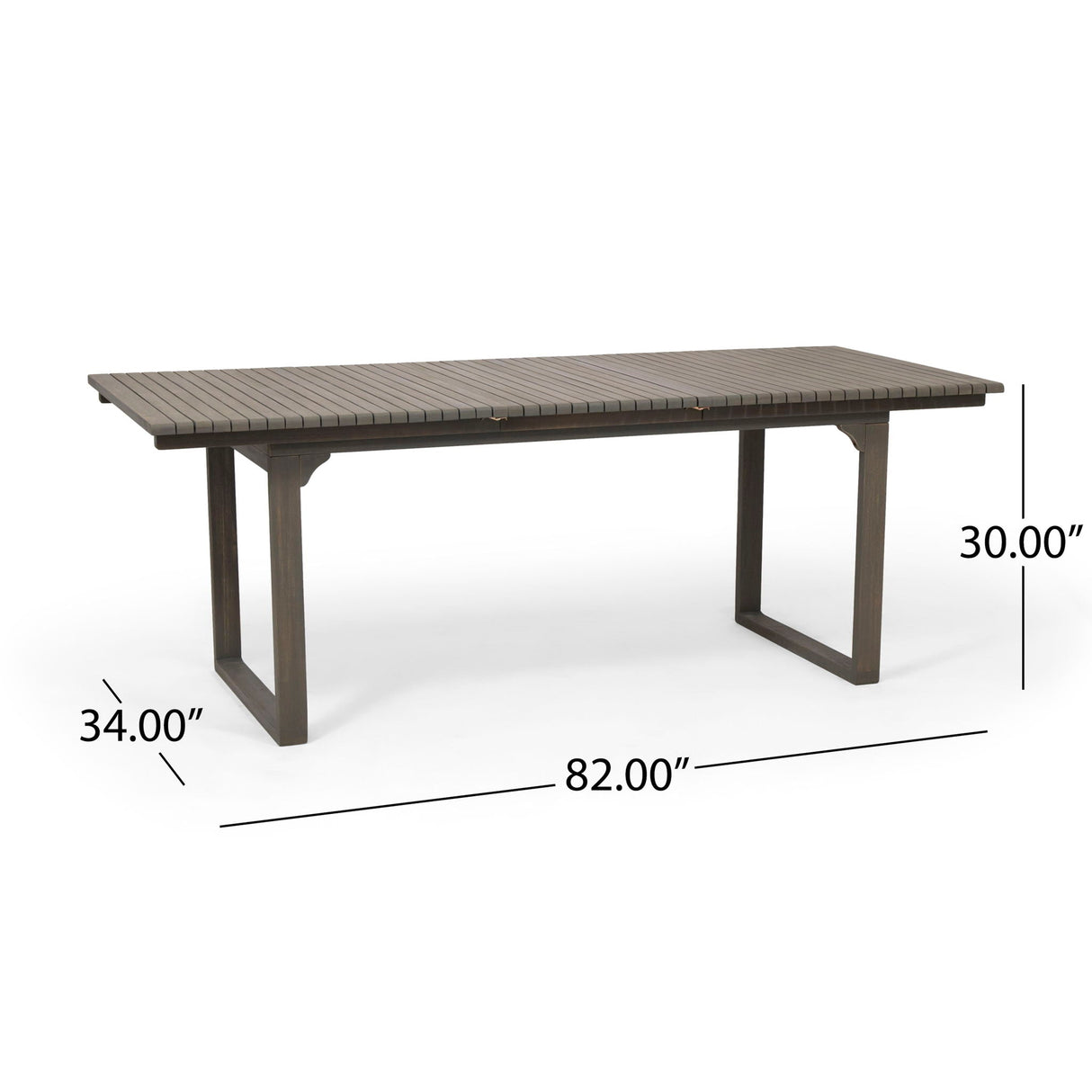 Outdoor Expandable Acacia Wood Dining Table With U Shaped Leg