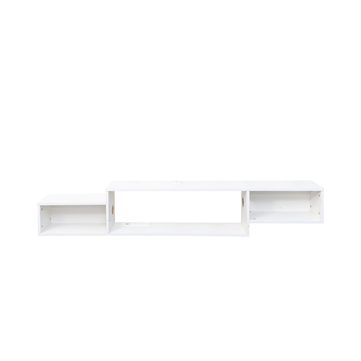 65.35in Wall Mounted Floating TV Stand with 20 Color LEDs and Charging Station