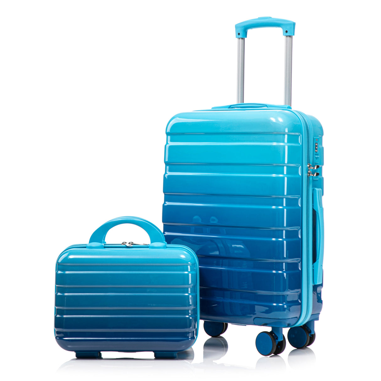 14'/20' 2-Pcs PC Spinner Wheel Luggage Set with Gradient Color and Lock